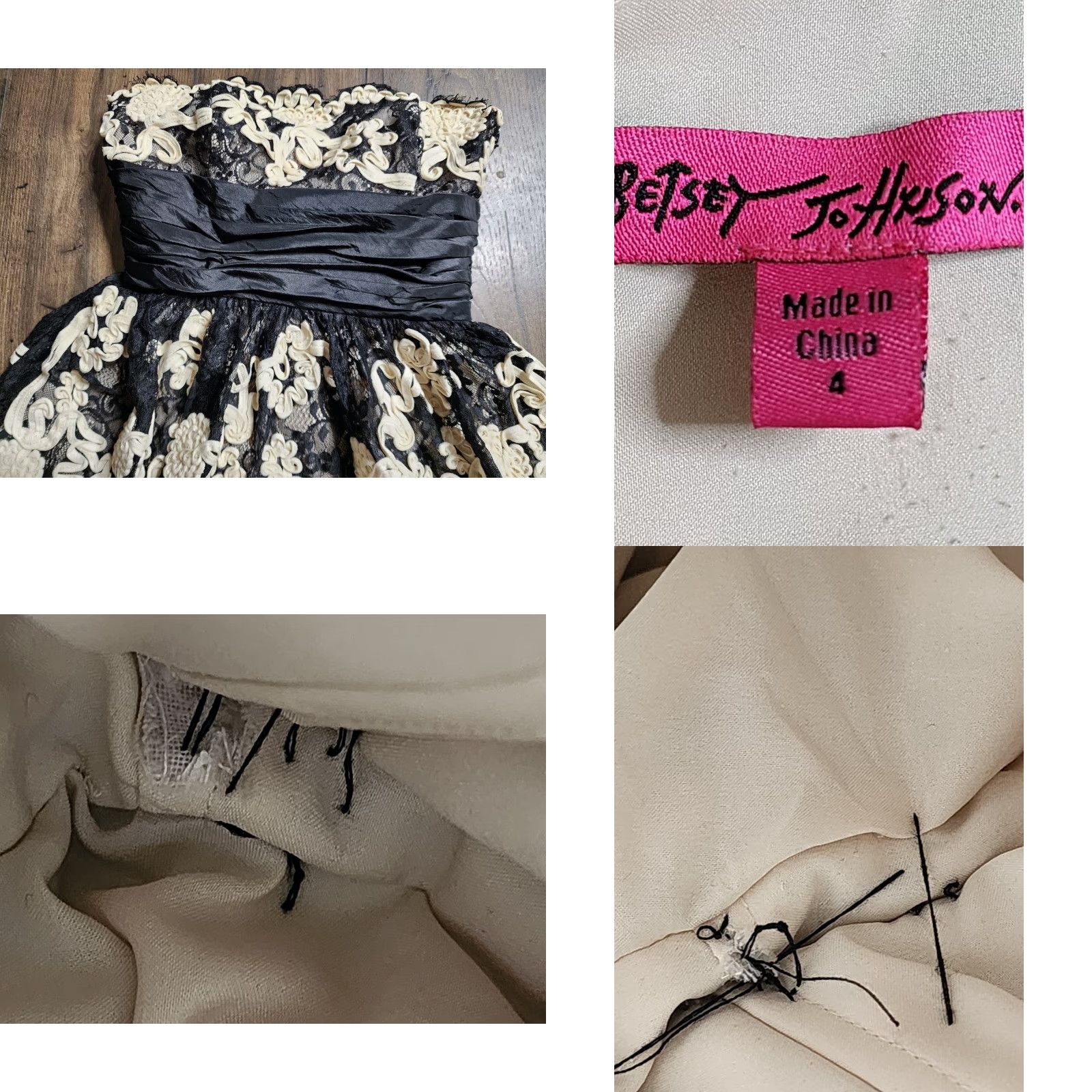Betsey Johnson VINTAGE Betsey Johnson Lace Dress 4 Ivory Party Fit & Flare Sleeveless Y2K Womens Size S / US 4 / IT 40 - 8 Thumbnail