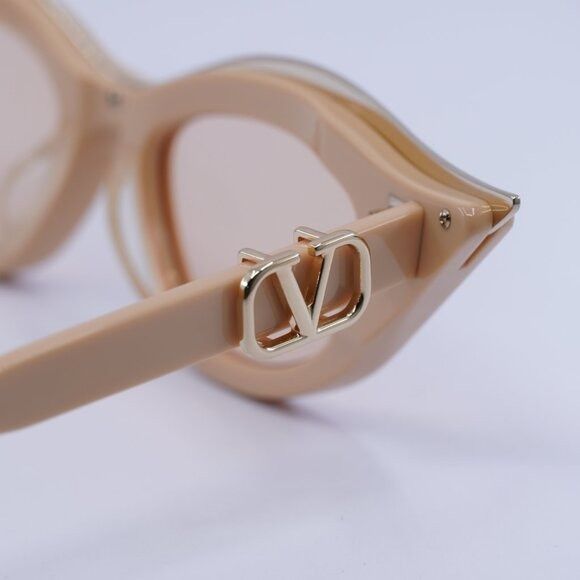 Valentino 🕶️ New Valentino V-GOLDCUT-II VLS-114C Sunglasses - Beige Size ONE SIZE - 6 Thumbnail