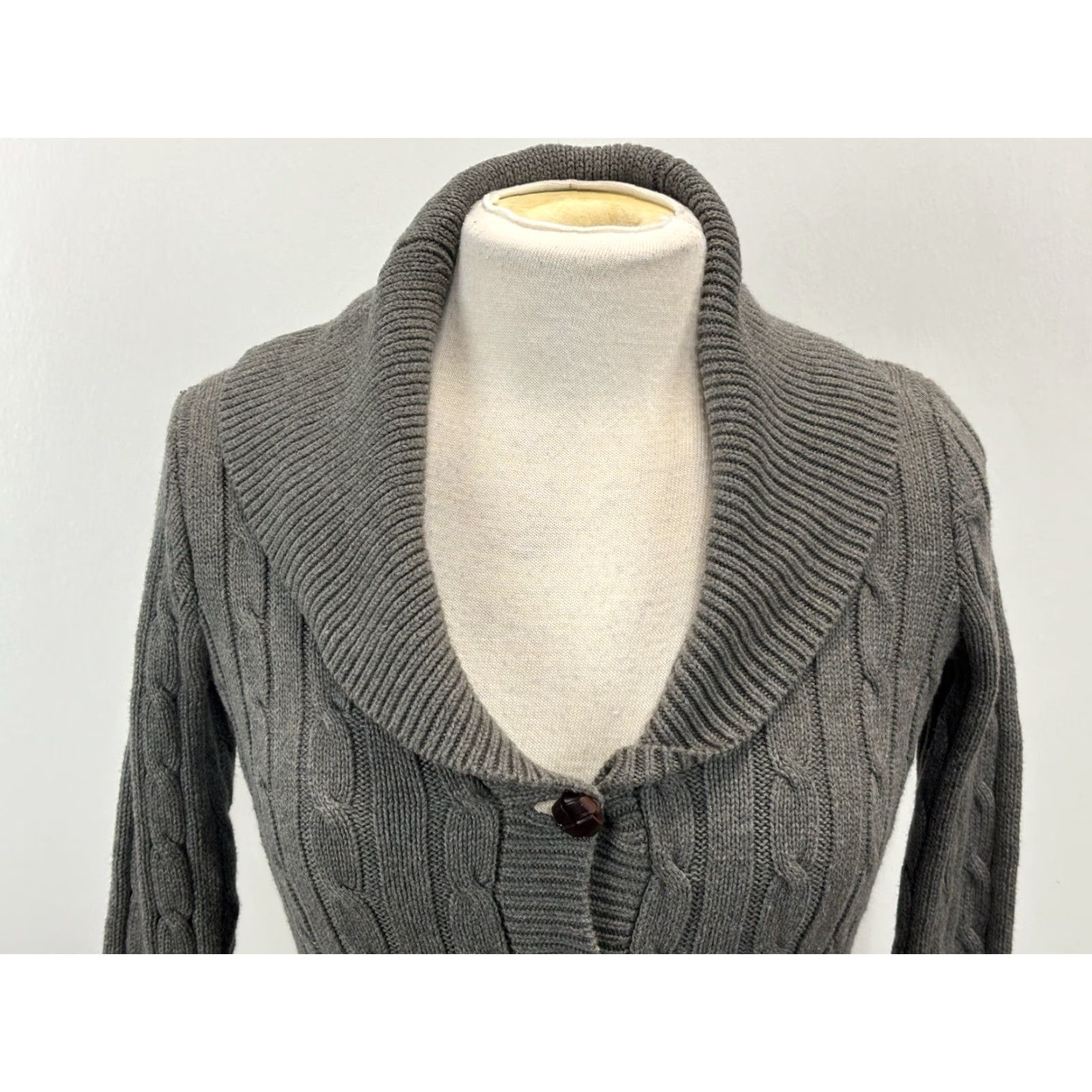 Polo Ralph Lauren Ralph Lauren Sport Cardigan Shirt Women S Gray Cable-Knit Shawl Collar Preppy Vintage? (Note: Avoid adds) Size S / US 4 / IT 40 - 5 Thumbnail