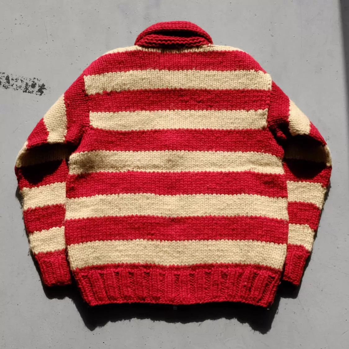 Other Canadian Vintage Retro Stripe Hand-Knit Unisex Knit Jacket Size US M / EU 48-50 / 2 - 5 Thumbnail