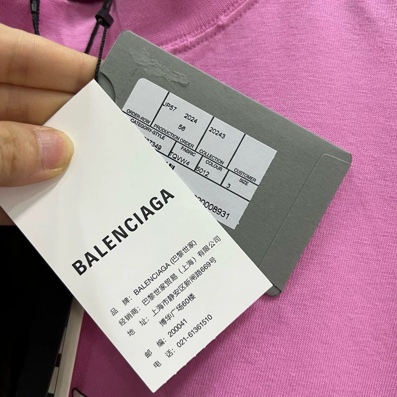 Balenciaga Balenciaga Pink letter logo printed short sleeve Size US L / EU 52-54 / 3 - 5 Thumbnail