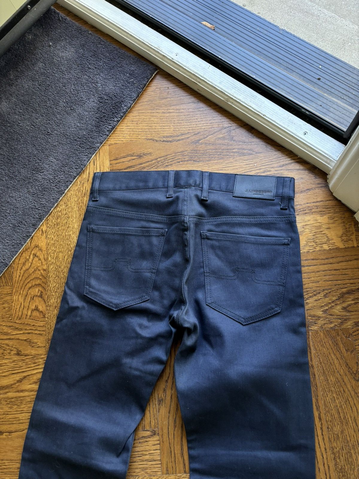 Designer × J.Lindeberg J LIndeberg Jay Dressed Blue Pants Waxed Denim Skinny Jeans Size US 31 - 6 Thumbnail