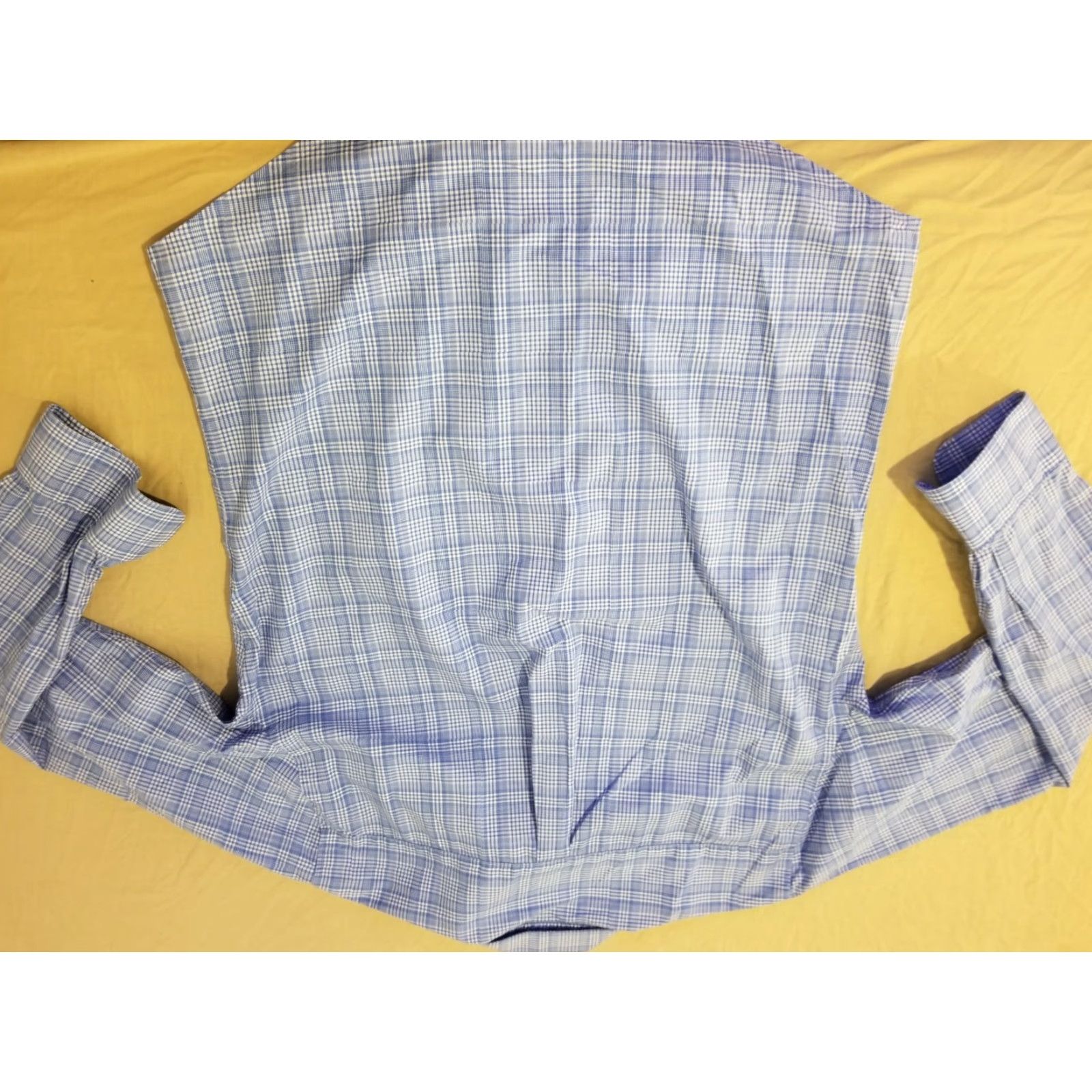 Peter Millar VINTAGE? (No) Mens Peter Millar Dress Shirt L Large Blue Button Cotton Size 42R - 5 Thumbnail