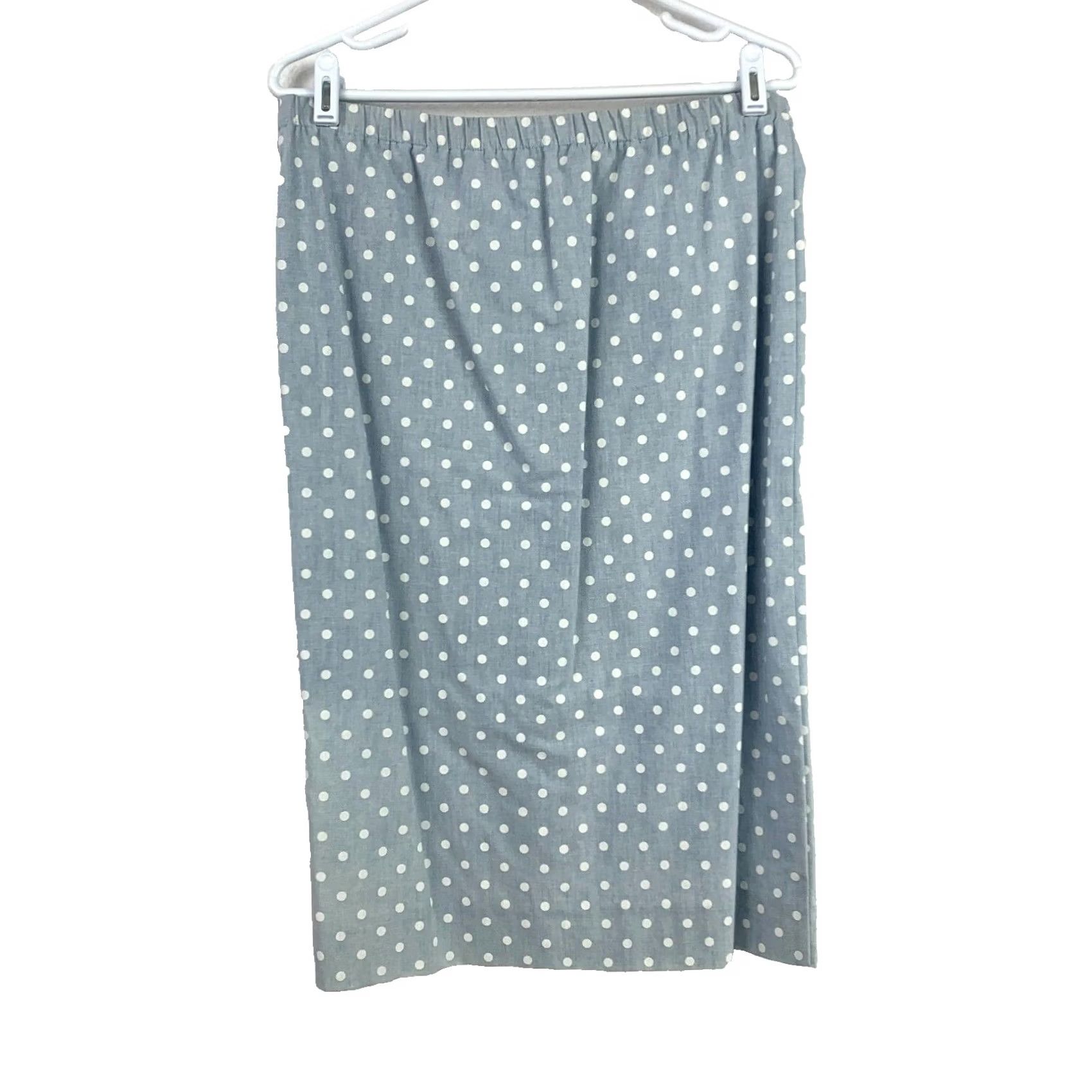 Vintage Vintage Caron Blue Gray White Polka Dot Skirt Shirt Outfit Set Size 10 Size L / US 10 / IT 46 - 6 Thumbnail