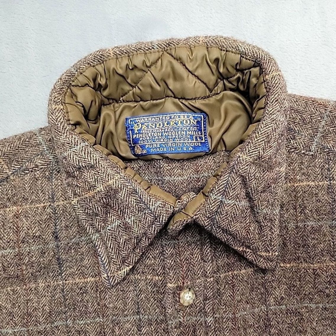Pendleton VINTAGE Pendleton Shirt Mens L Brown Plaid Wool Button Front Workwear Made In USA Size US L / EU 52-54 / 3 - 4 Thumbnail
