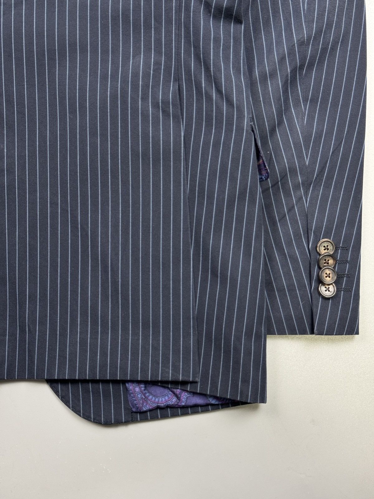 Etro Etro Two Button Striped Cotton Blazer (Y1252) Size 40R - 13 Thumbnail