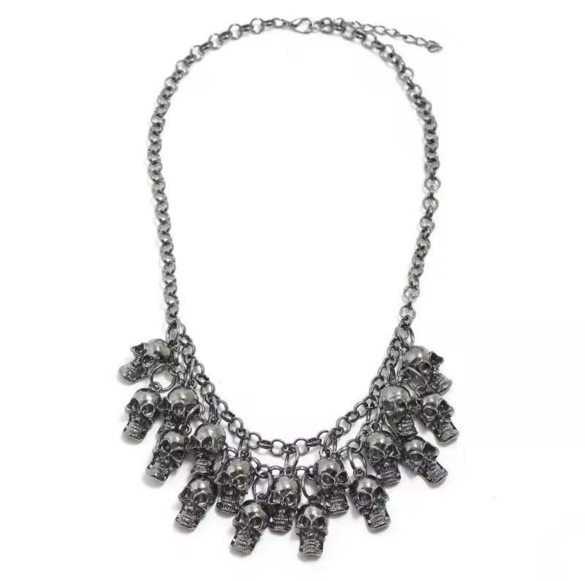 Other Punk Skull Skeleton Layered Chain Necklace Size ONE SIZE - 6 Thumbnail