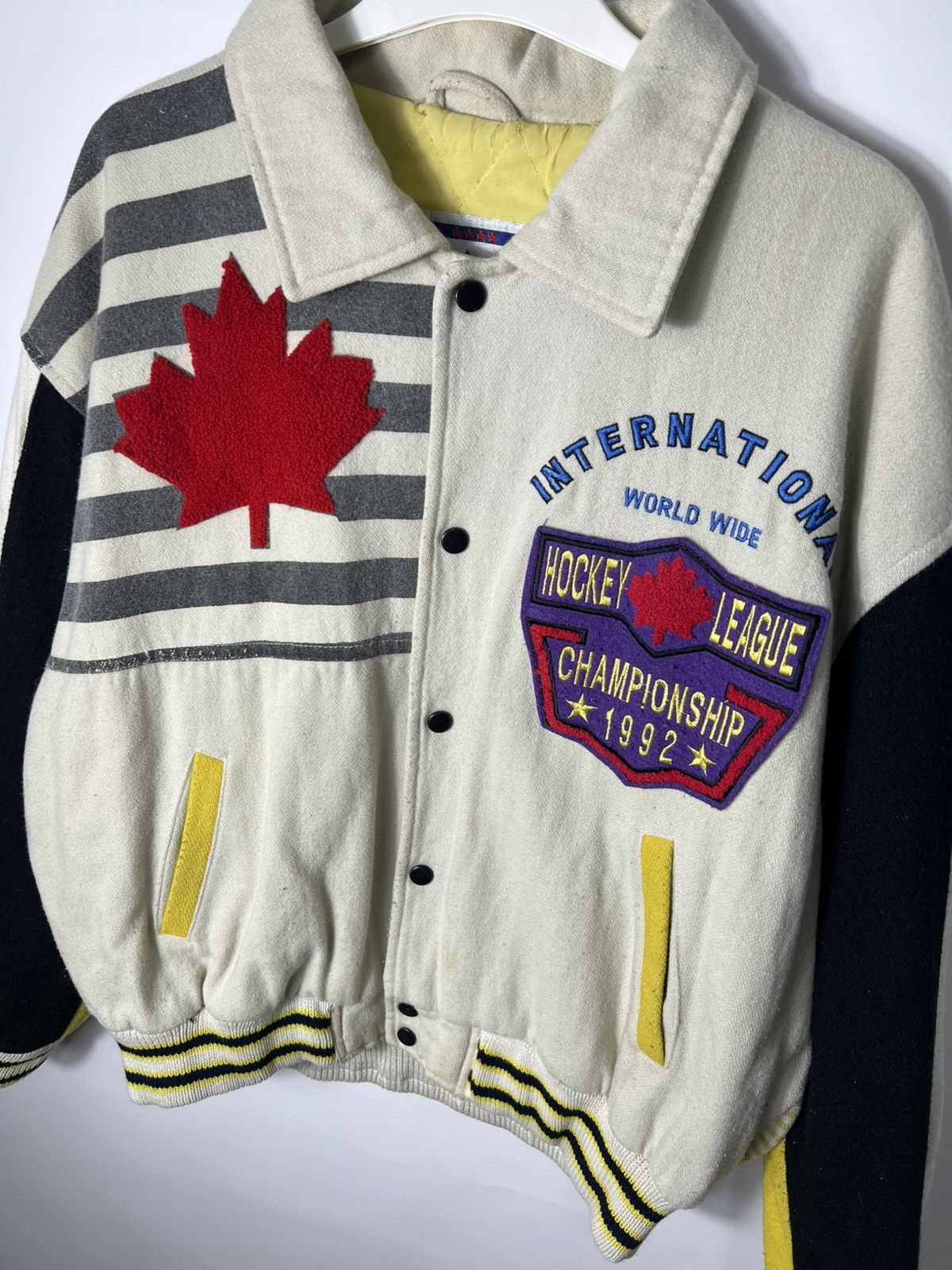 NHL Vintage 92 Campri International Hockey League Varsity Jacket Size US M / EU 48-50 / 2 - 2 Thumbnail