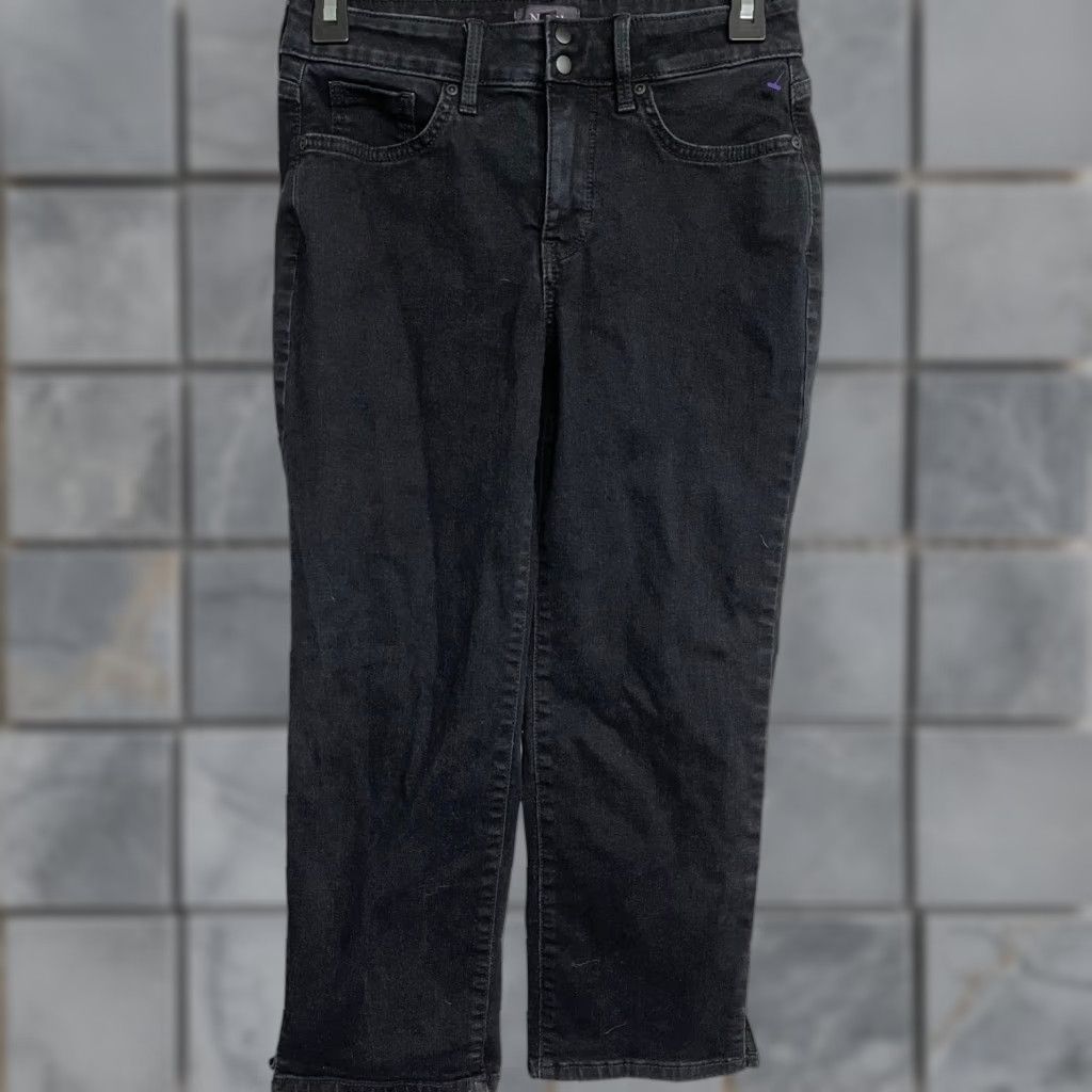 NYDJ NYDJ Jeans Women 0 Black Mid Rise Regular 5-Pocket Denim Cotton Blend Ankle Stretch Minimalist Preppy Size 25" / US 0 / IT 36 - 1 Thumbnail