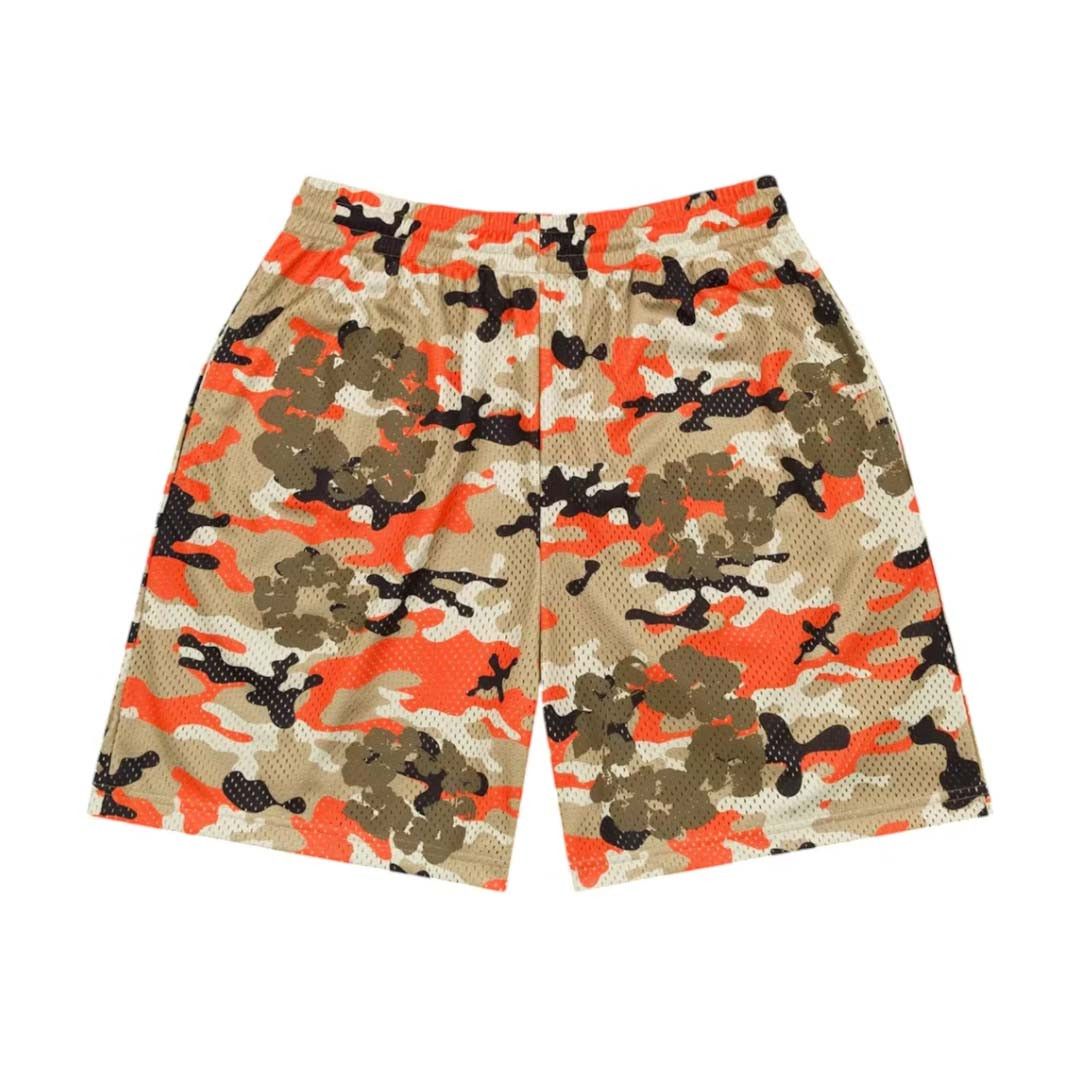 DENIM TEARS Camo Cotton Wreath Mesh Shorts Orange Size US 32 / EU 48 - 1 Preview