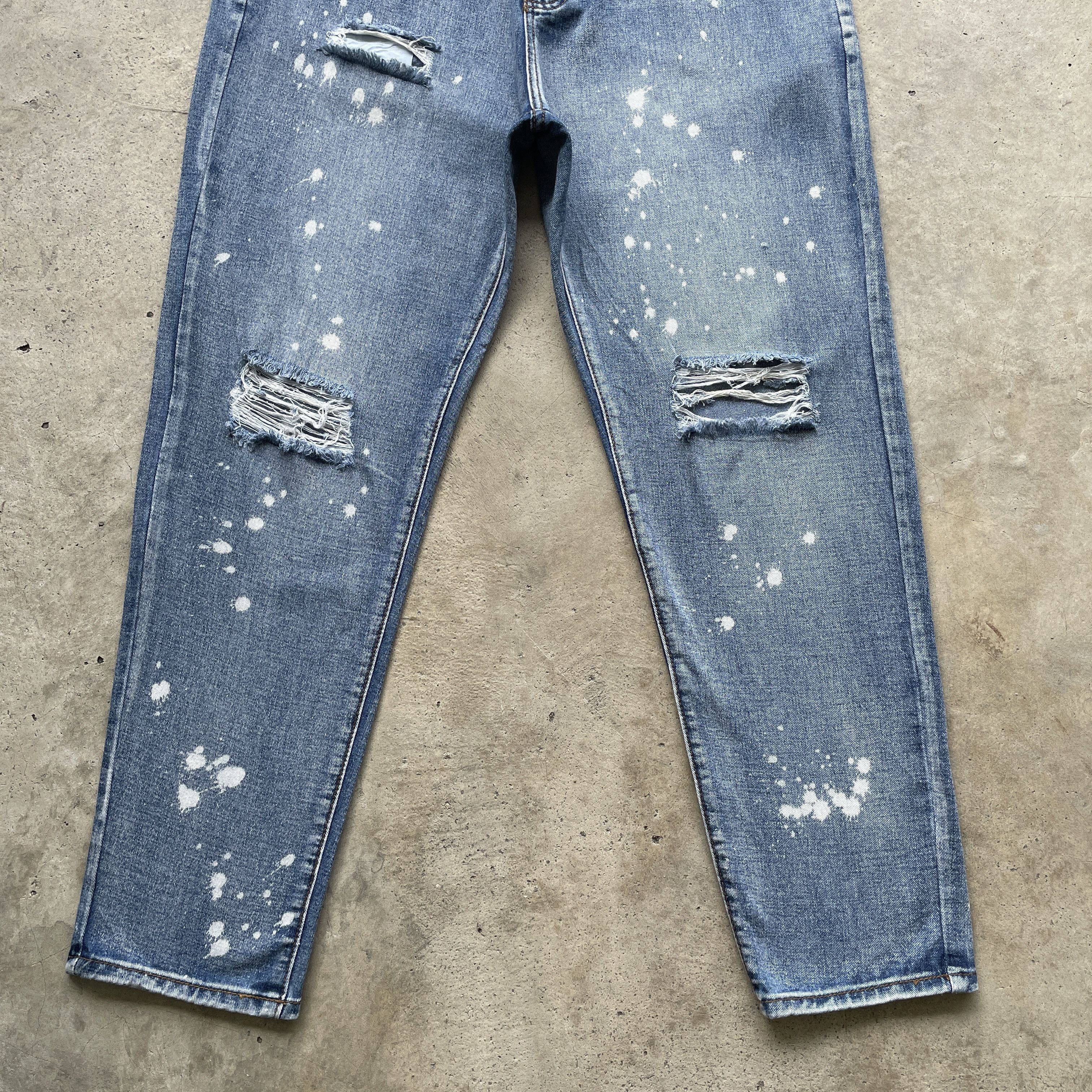 Japanese Brand × Shein Vintage Shein Japan Distressed Splash Painters Jeans Pants Size US 38 / EU 54 - 4 Thumbnail