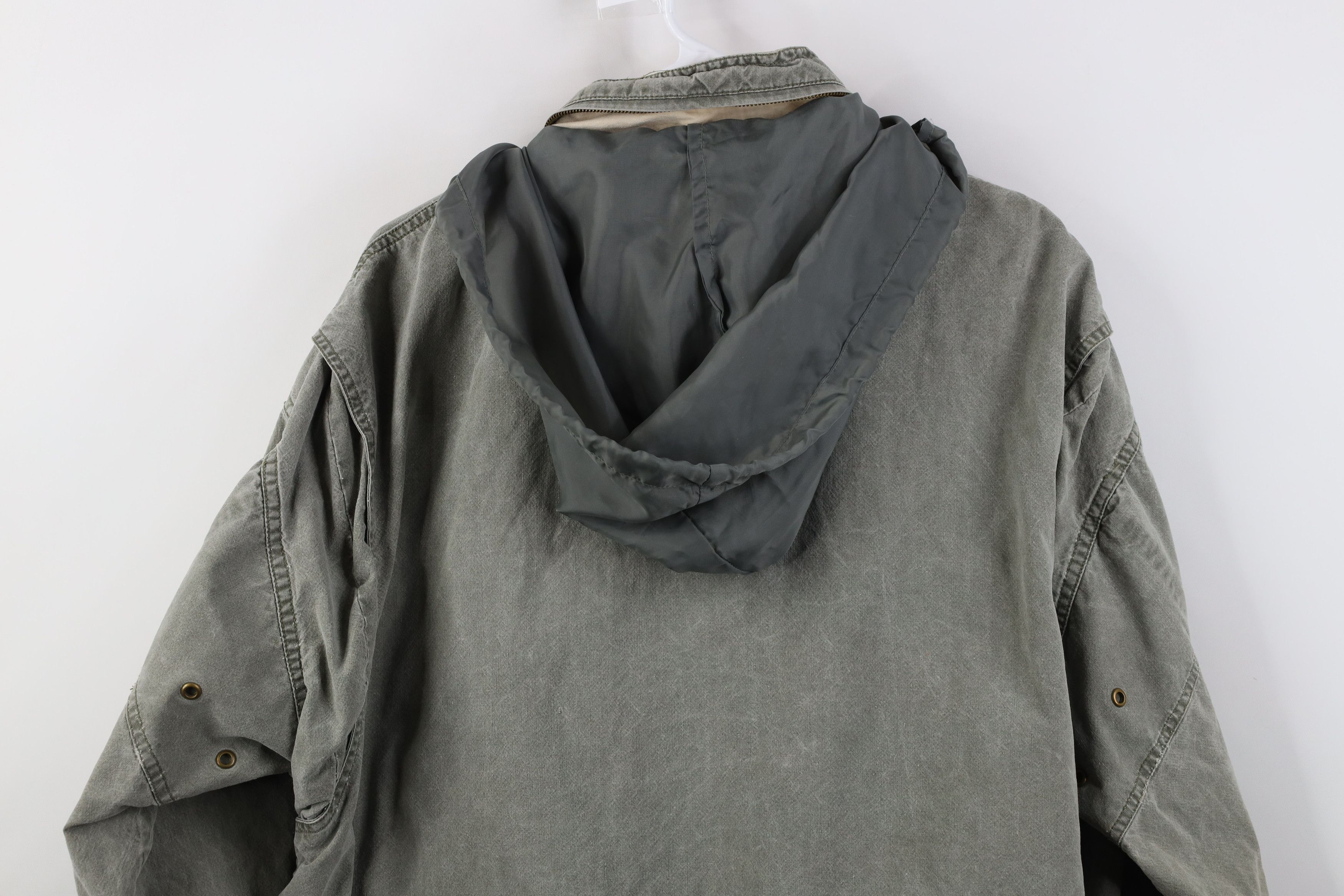 Vintage Vintage 90s Streetwear Pigment Dye Hooded Bomber Jacket Size US L / EU 52-54 / 3 - 15 Thumbnail