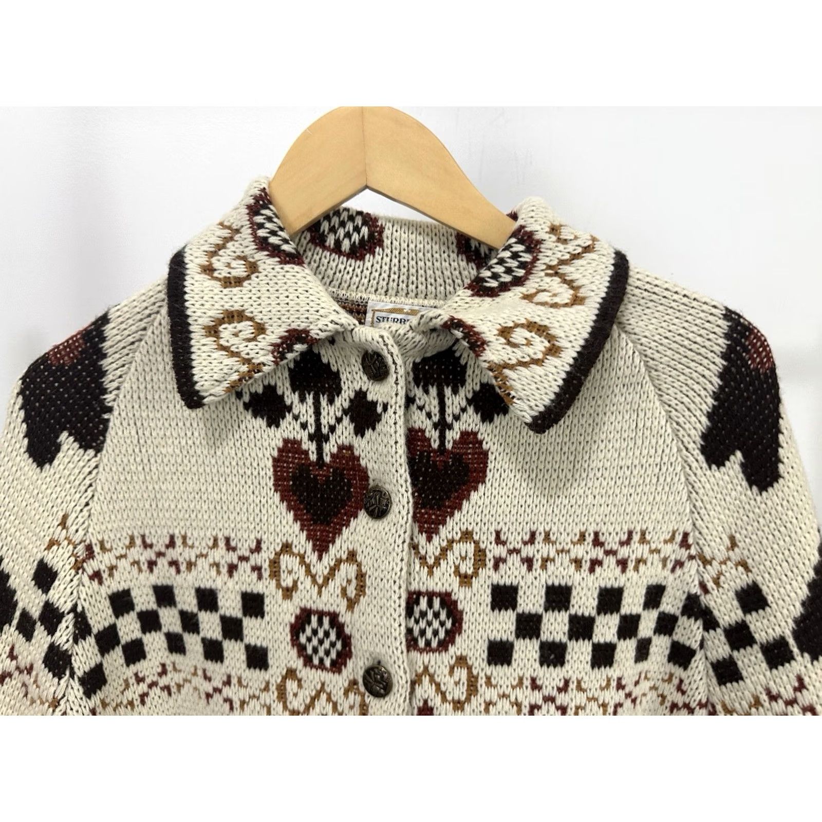 Vintage VTG 70s Sturbridge Cape Sweater Women's Knit Cloak Hearts Boho S-M Shirt Womens Sweater Beige 70s Cape Boho Sturbridge Hearts Vintage S-M Size M / US 6-8 / IT 42-44 - 5 Thumbnail