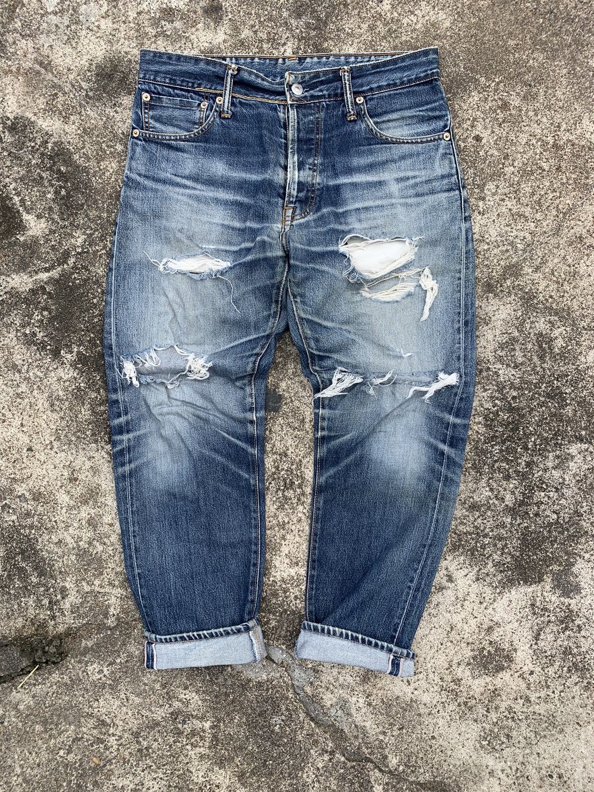 Levi's × Levi's Vintage Clothing Levi's 501 Blue Wash Selvedge Size US 32 / EU 48 - 13 Thumbnail