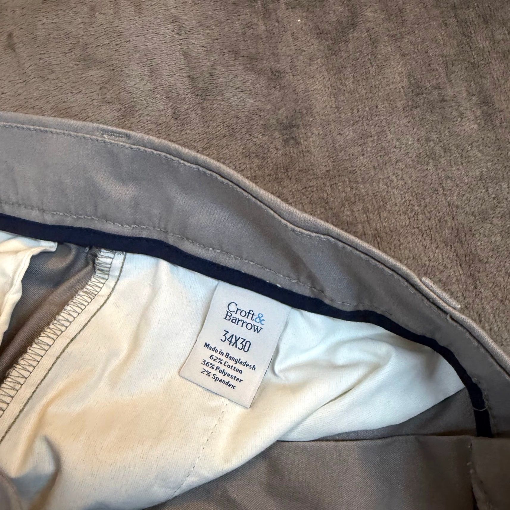 Croft & Barrow Croft & Barrow Chino Pants Mens 34x30 Easy Care Classic Fit Gray Blue Stretch Size US 34 / EU 50 - 3 Thumbnail