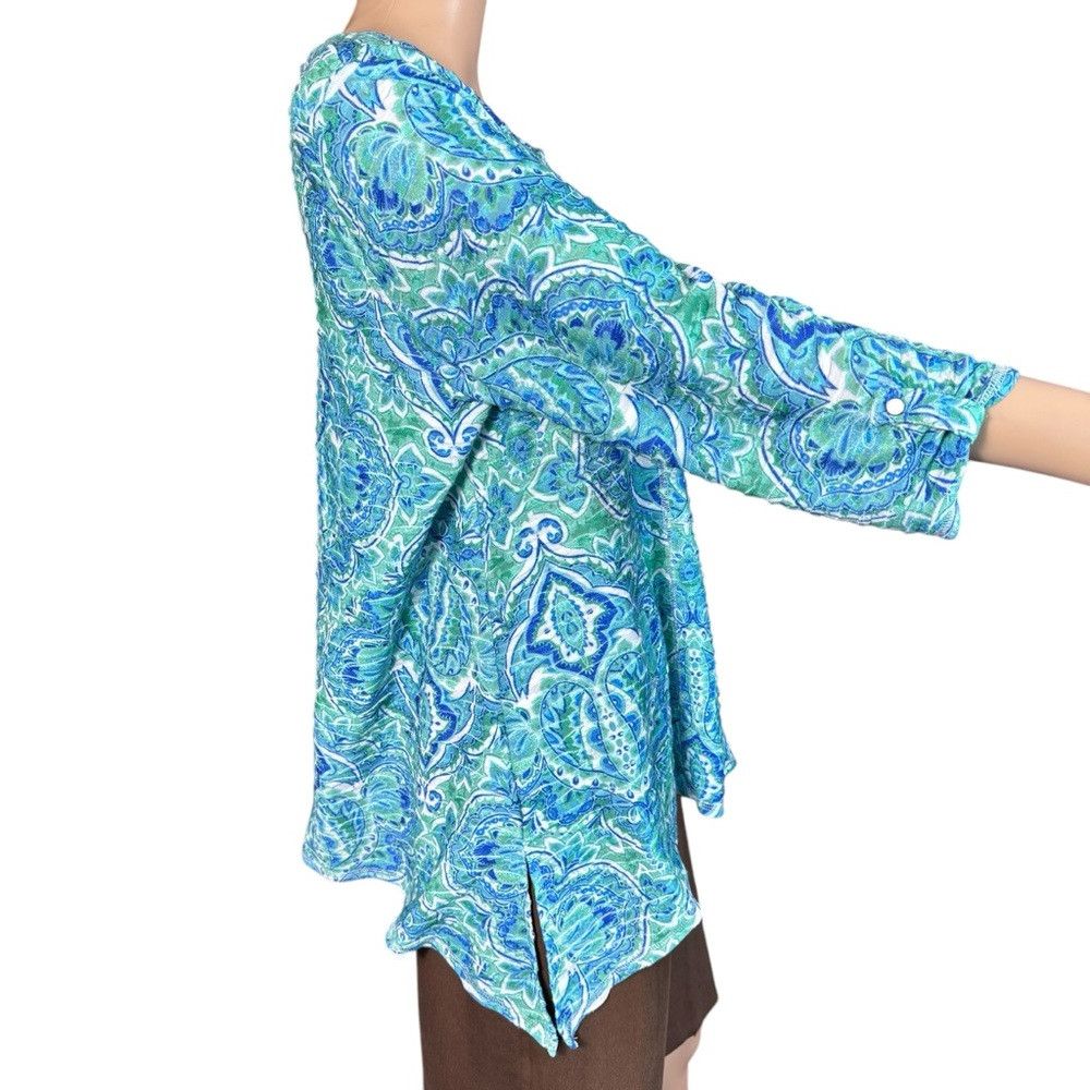 Chicos New Chico's Zenergy Paisley Seam-Detail Tunic Size 2 US L Size L / US 10 / IT 46 - 4 Thumbnail