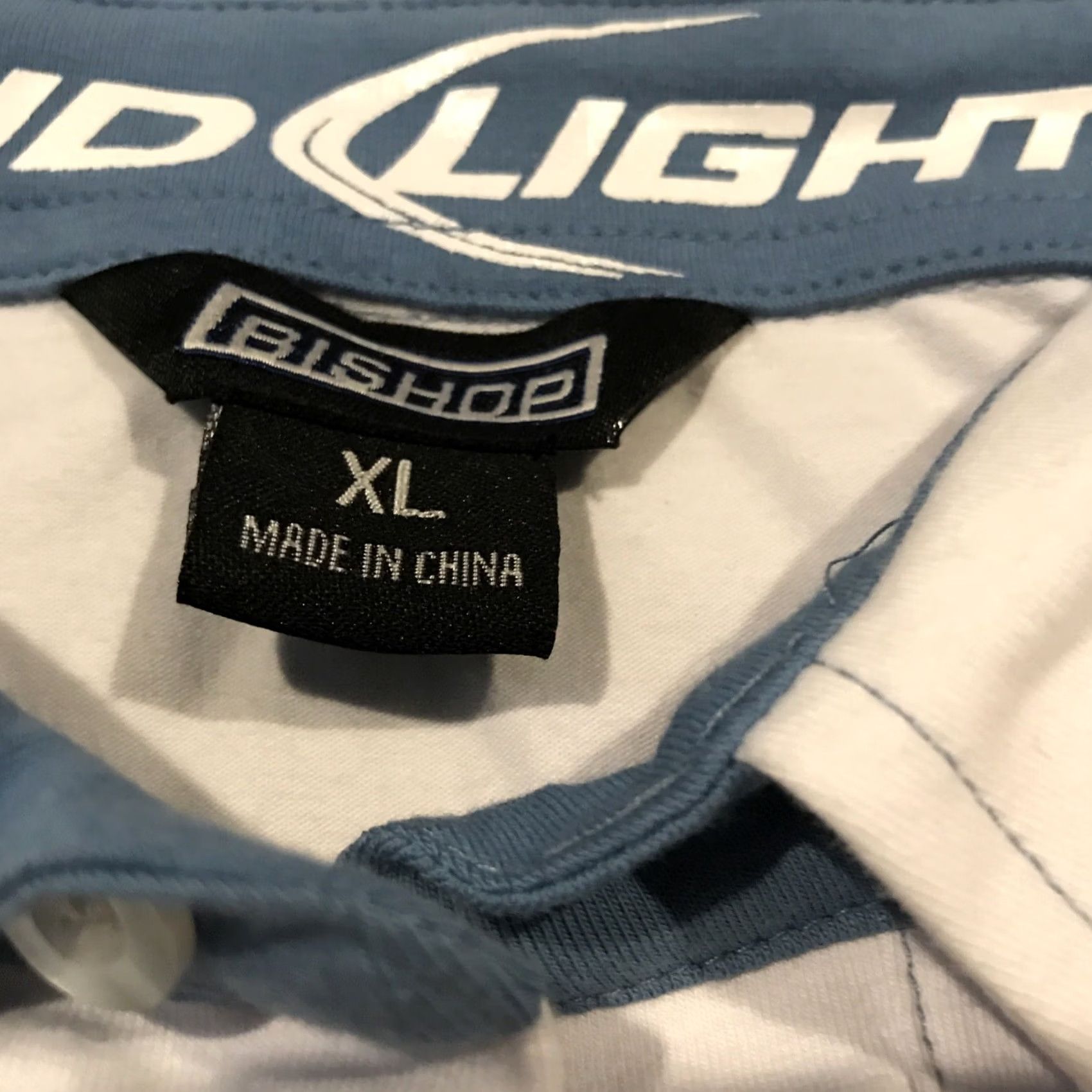 Vintage Bud Light Mens XL Polo Shirt White Bishop Style Stretch Polyester Blend Basic Casual Short Sleeve Collar Mens XL White Size US XL / EU 56 / 4 - 2 Thumbnail