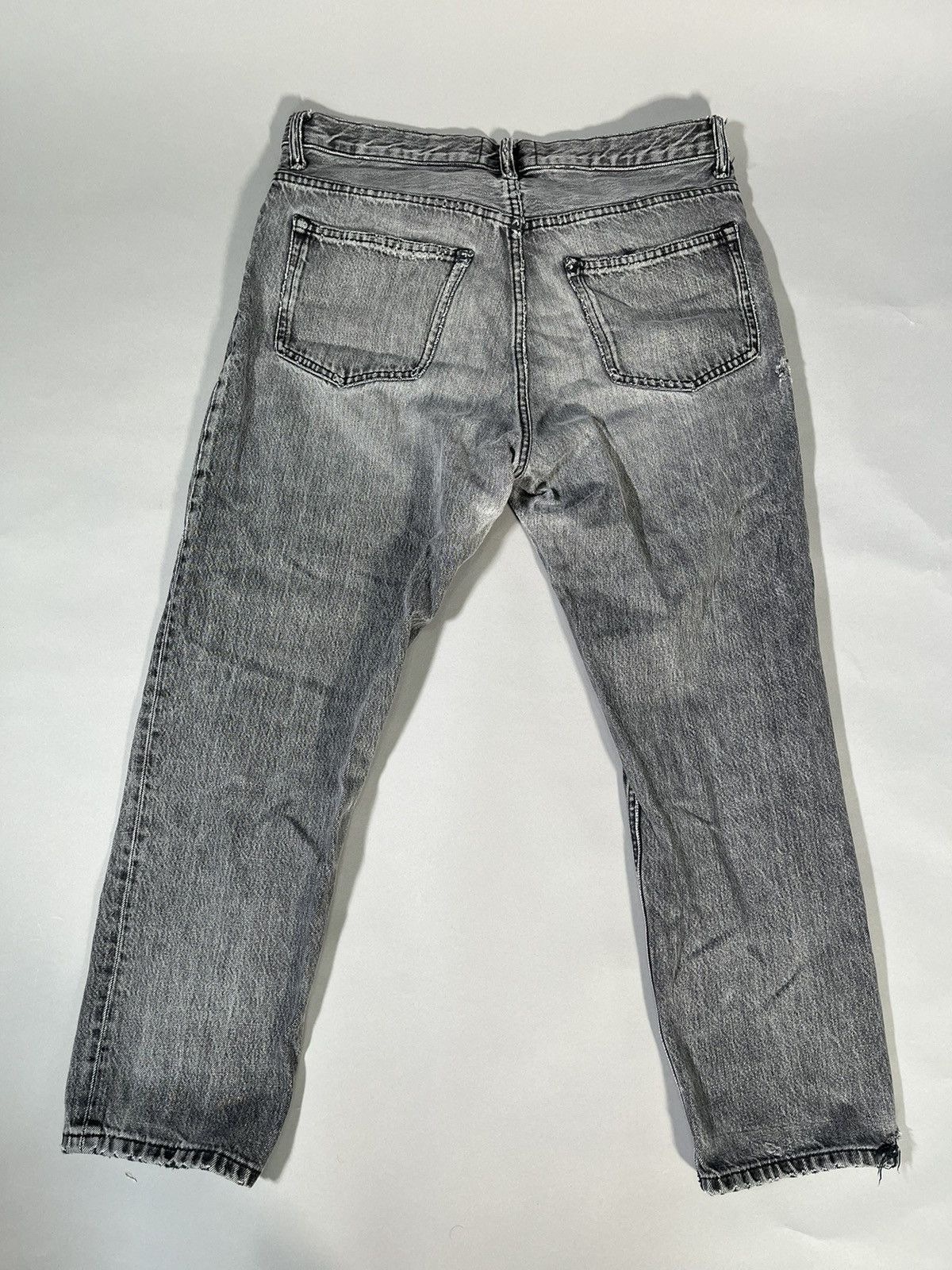 Everlane Custom Upcycled 1 of 1 Y2K Dark Grey Distressed Denim Size US 30 / EU 46 - 9 Thumbnail
