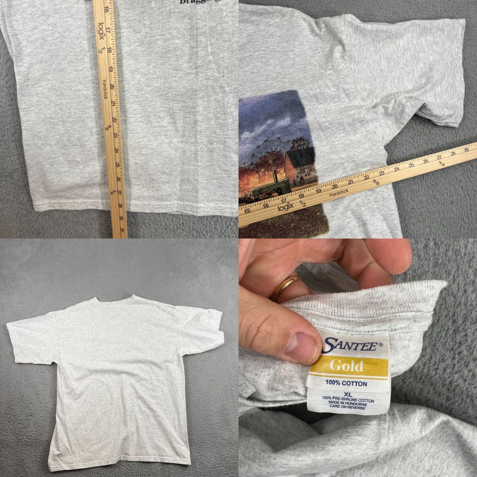 Vintage VTG DAVE BARNHOUSE T-Shirt Adult XL Gray Cotton Santee Crew Neck Short Sleeve 90s Farm Barn House Earth Tones Vintage Art Size US XL / EU 56 / 4 - 8 Thumbnail