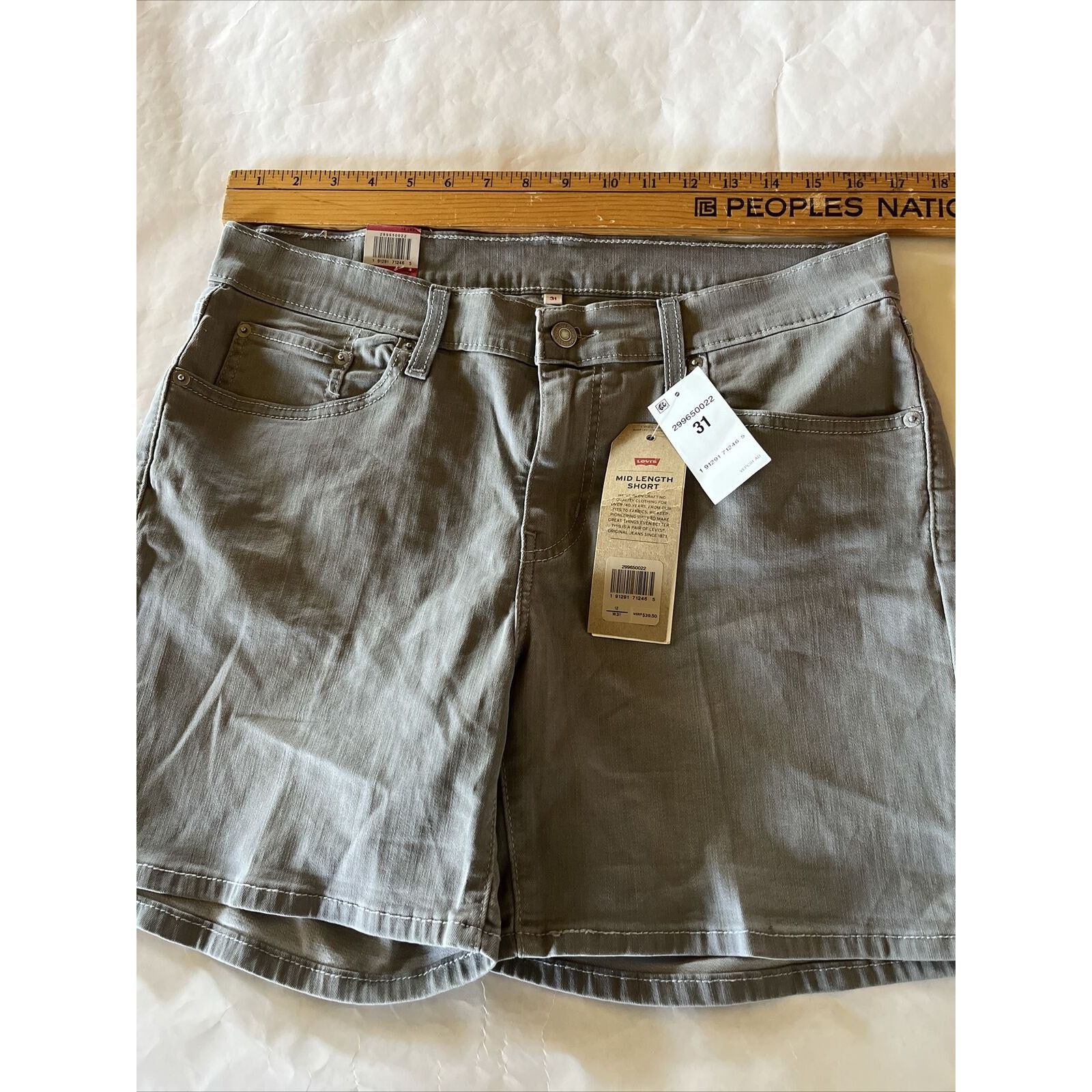 Levi's Levi's Jean Shorts Mens 31 Gray Mid Length Denim Chino NWT Size US 31 - 4 Thumbnail