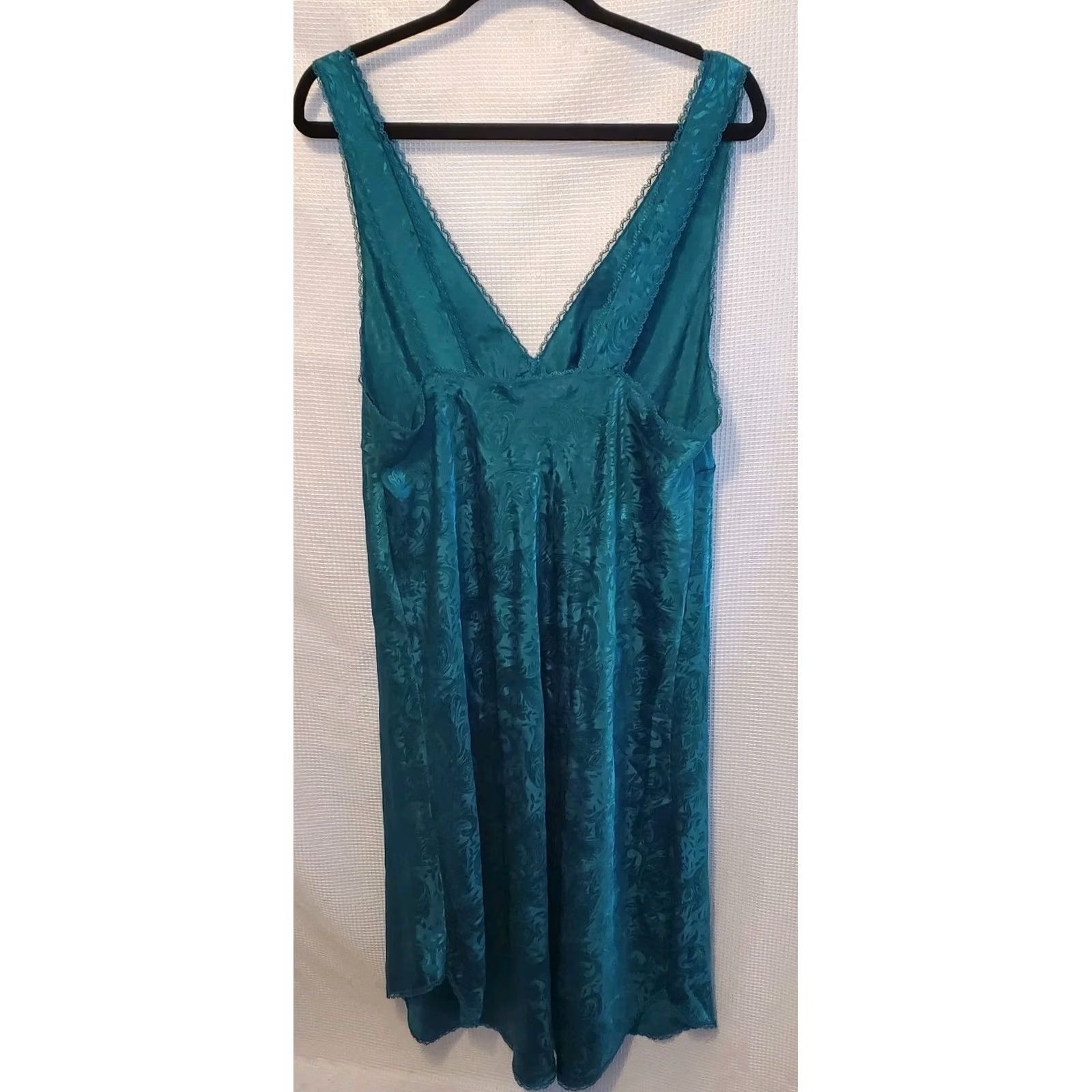Vintage VINTAGE L A II Maxi Dress Women 1X Green Floral Lace Handkerchief Hem V-Neck Sleeveless Pullover Party/Cocktail - Plus Size Women Size XL / US 12-14 / IT 48-50 - 4 Thumbnail