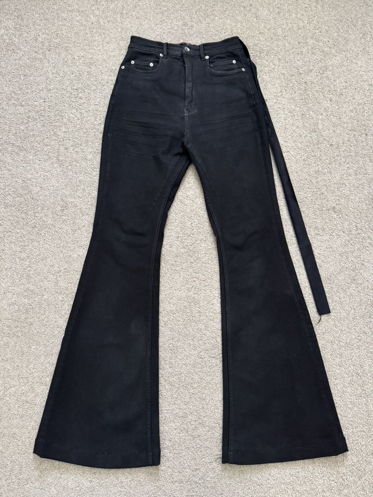 Rick owens bolan似 waxコーティングベルボトム Buy Rick Owens