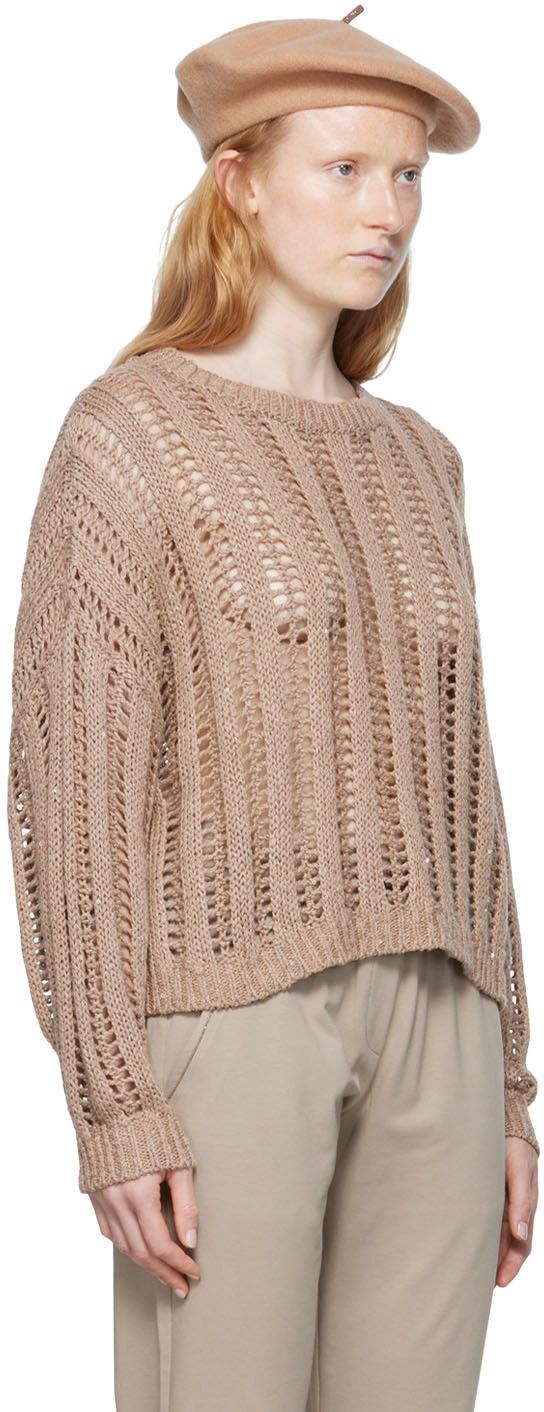 Brunello Cucinelli o1y0825 Crewneck Sweater in Light Brown Size XL / US 12-14 / IT 48-50 - 2 Thumbnail