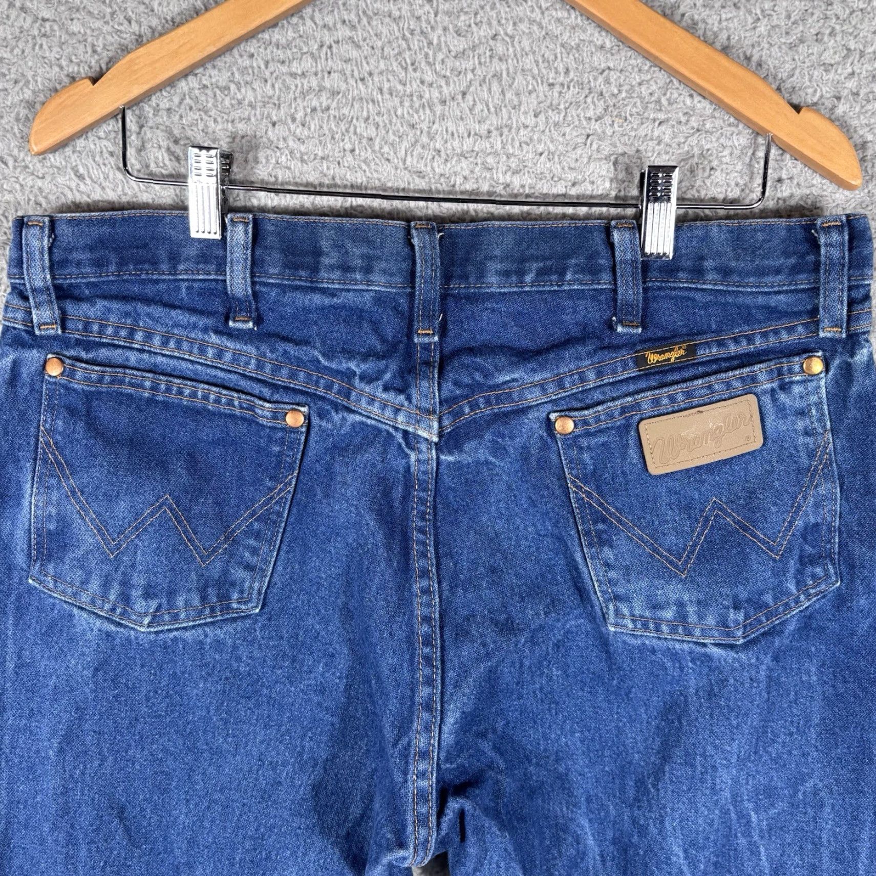 Wrangler VINTAGE not applicable; ignore. Use original words only. Title: Wrangler Cowboy Cut Jeans Mens 36x30 Blue Medium Wash Denim Western 13MWZPW Size US 36 / EU 52 - 4 Thumbnail