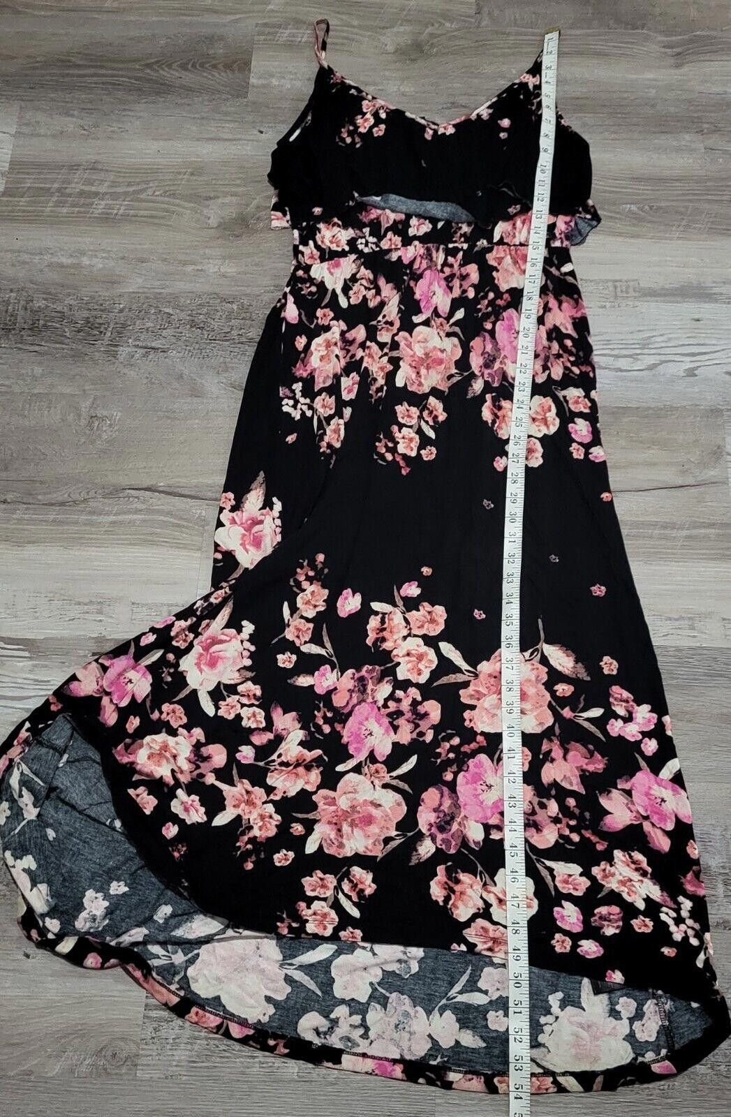 H&M HM Dress Black Pink Floral Maxi Long Tank Top Blouson H&M Size M / US 6-8 / IT 42-44 - 7 Thumbnail
