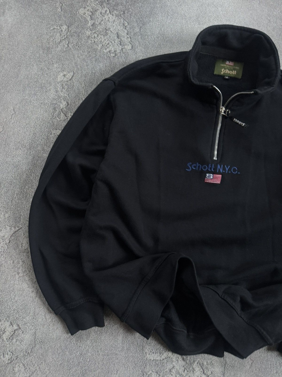 Schott Schott N.Y.C. USA 🇺🇸 M/size 1/4zip sweathsirt jumper pullover Size US M / EU 48-50 / 2 - 3 Thumbnail