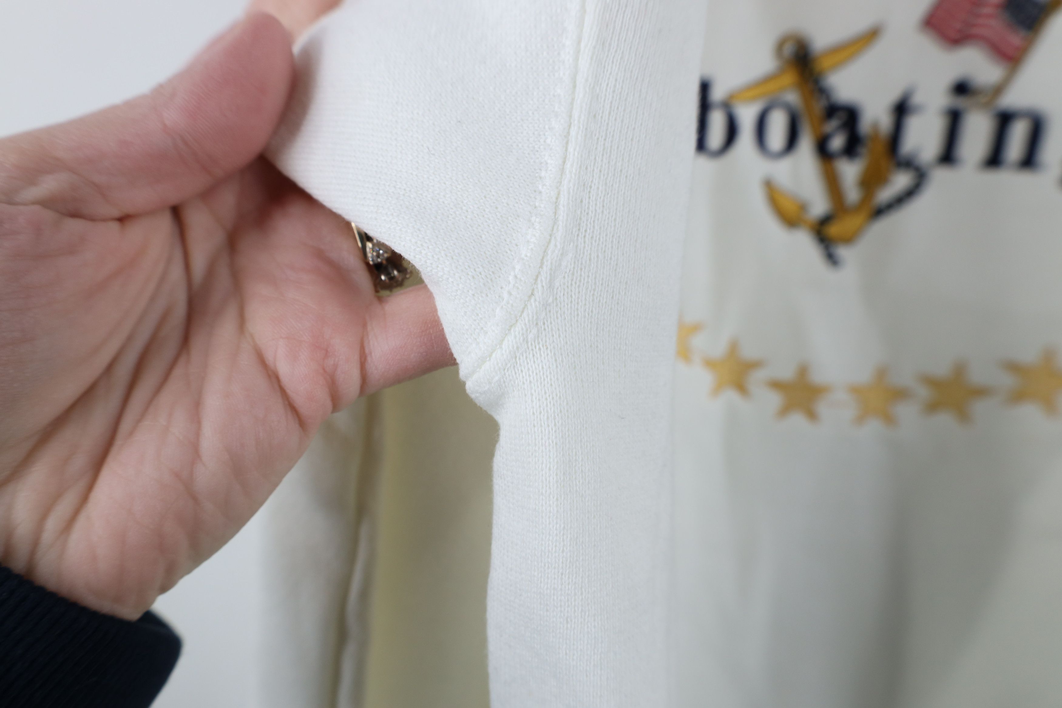Vintage Vintage 90s Streetwear Boating Anchor Flag Sweatshirt White Size US XXL / EU 58 / 5 - 11 Thumbnail