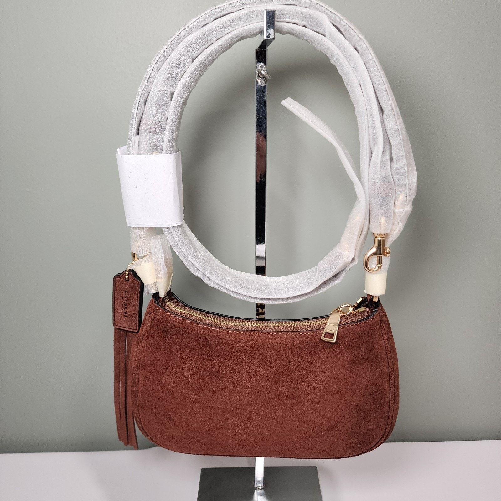 Coach Coach CCE42 Teri Mini Crossbody Handbag Suede Vintage Brown Size ONE SIZE - 3 Thumbnail