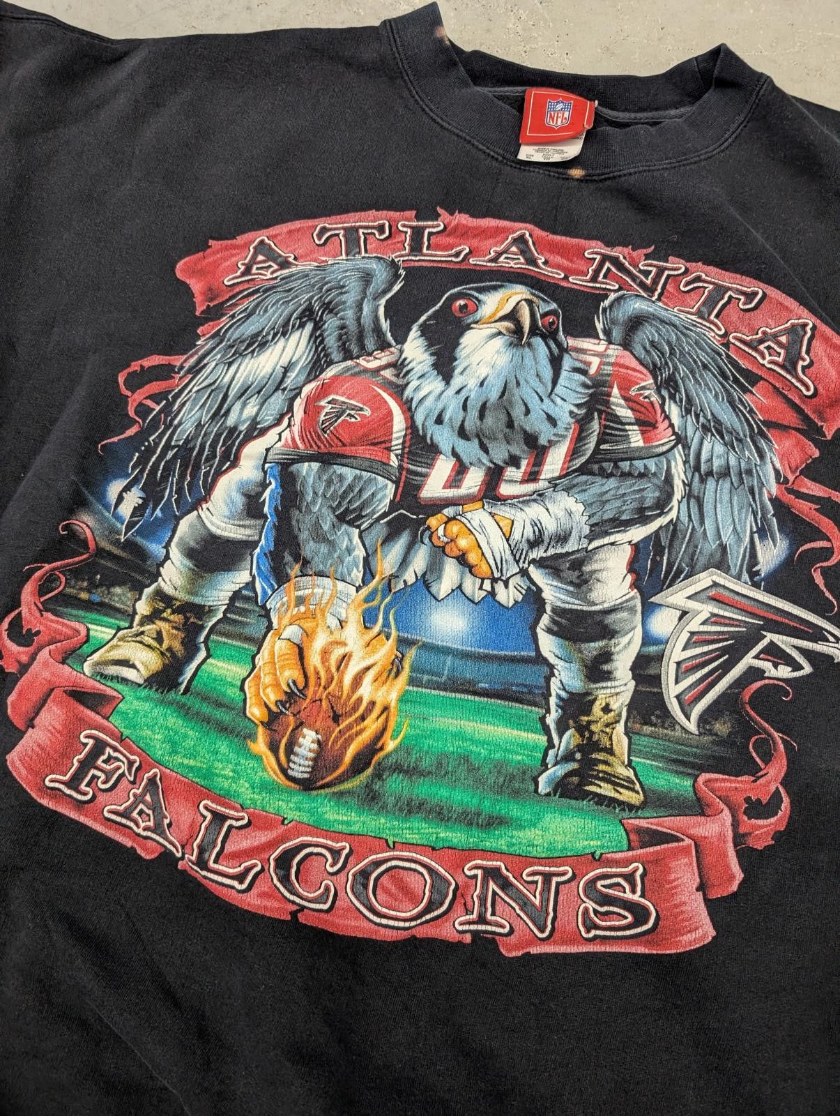 NFL Y2K 2000s Atlanta Flacons NFL Crew Neck Sweater Size US XXL / EU 58 / 5 - 2 Thumbnail