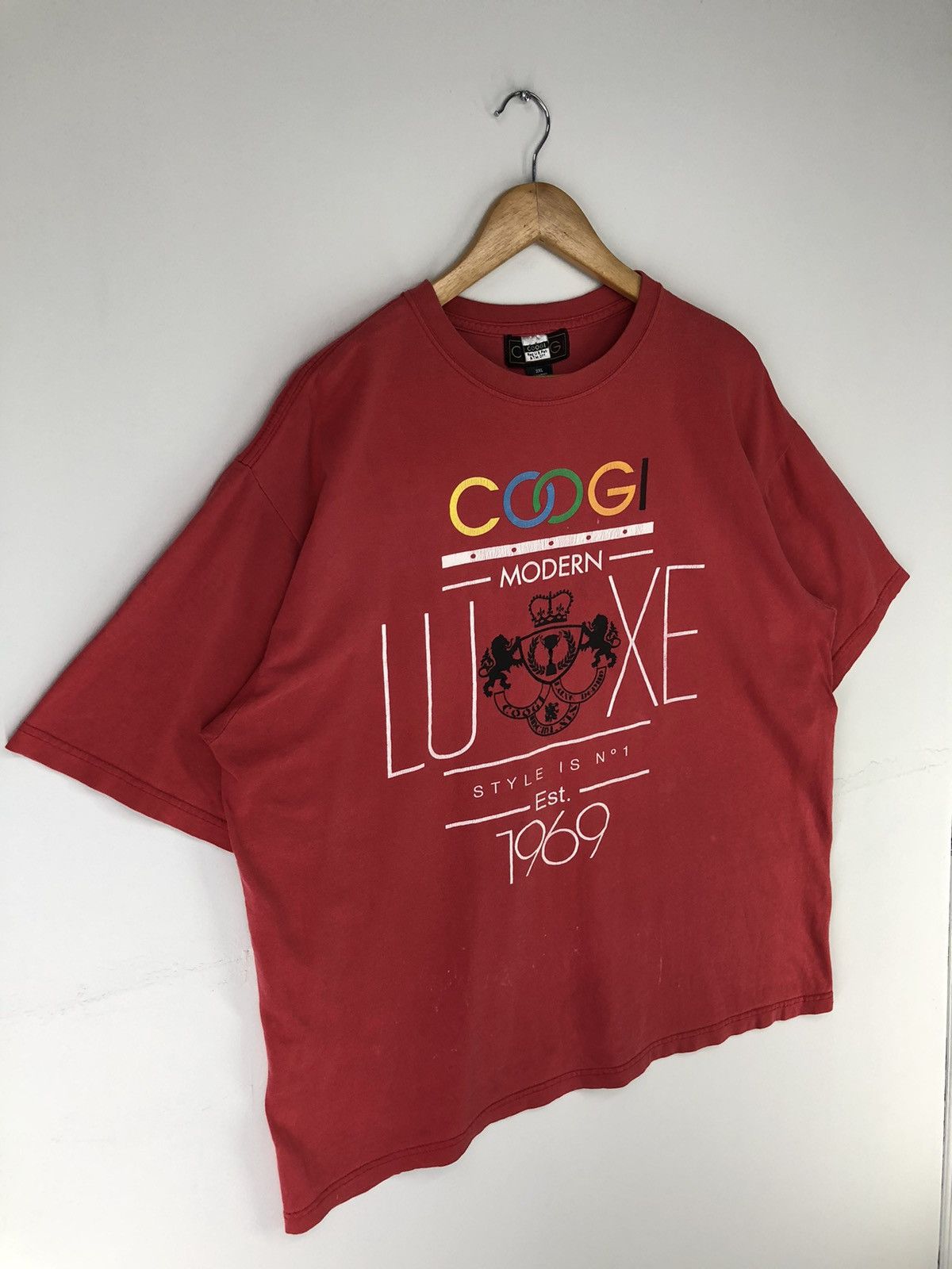 Coogi Vintage Coogi Modern Luxe Faded Red Tshirt Size US XXL / EU 58 / 5 - 3 Thumbnail