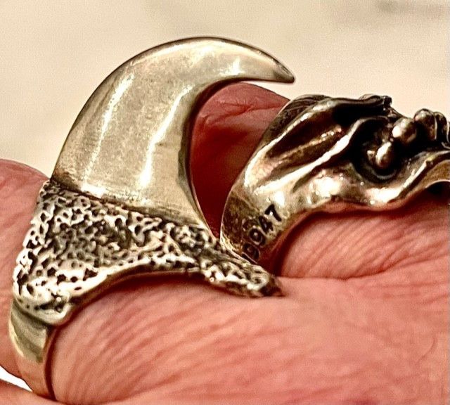Other MARCHE NOIR Sterling Silver AFRICAN Claw Ring Rare 80s Size ONE SIZE - 10 Thumbnail