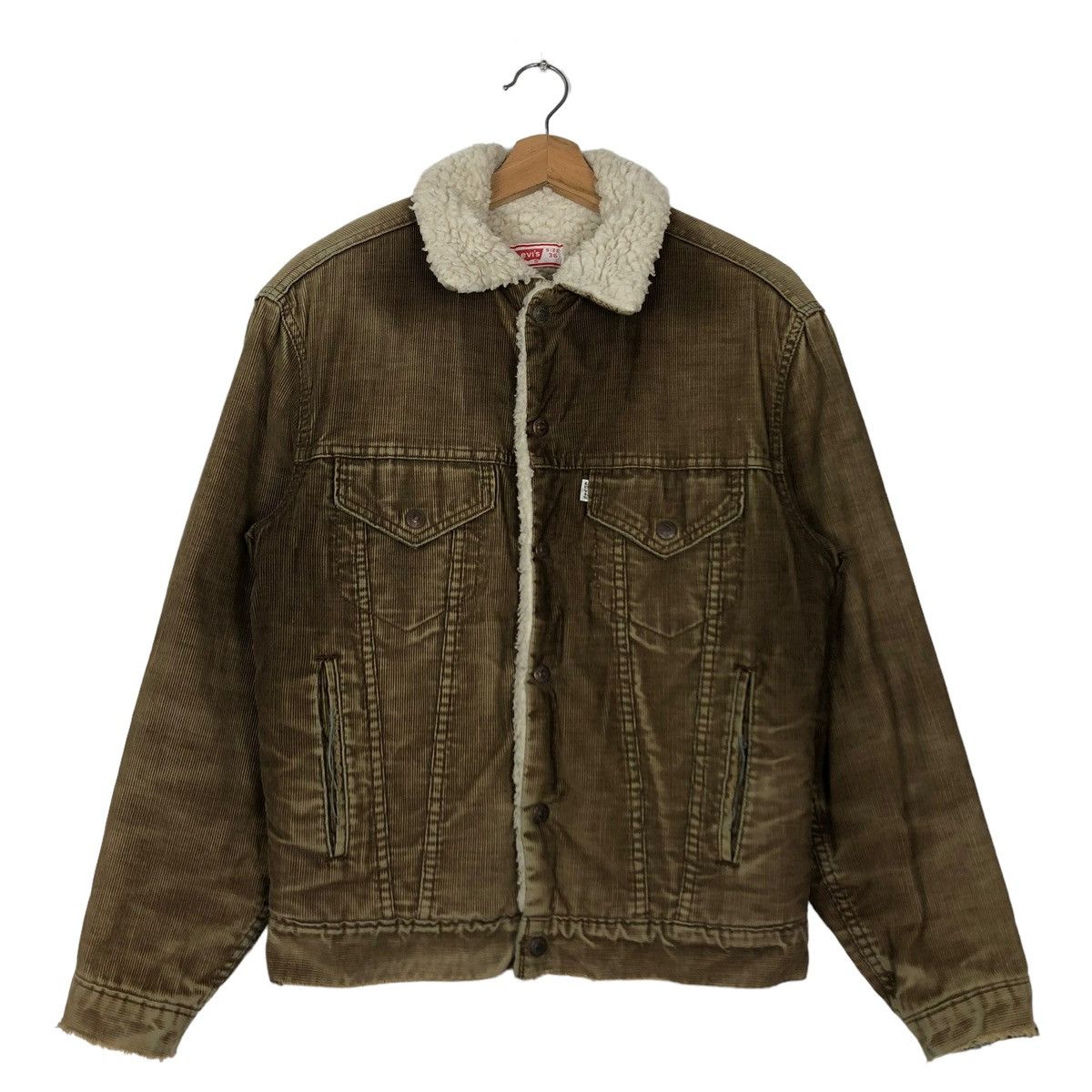 Levi's 🔥90’s VINTAGE LEVI’S TRUCKER SHERPA LINING CORDUROY Size US S / EU 44-46 / 1 - 1 Thumbnail