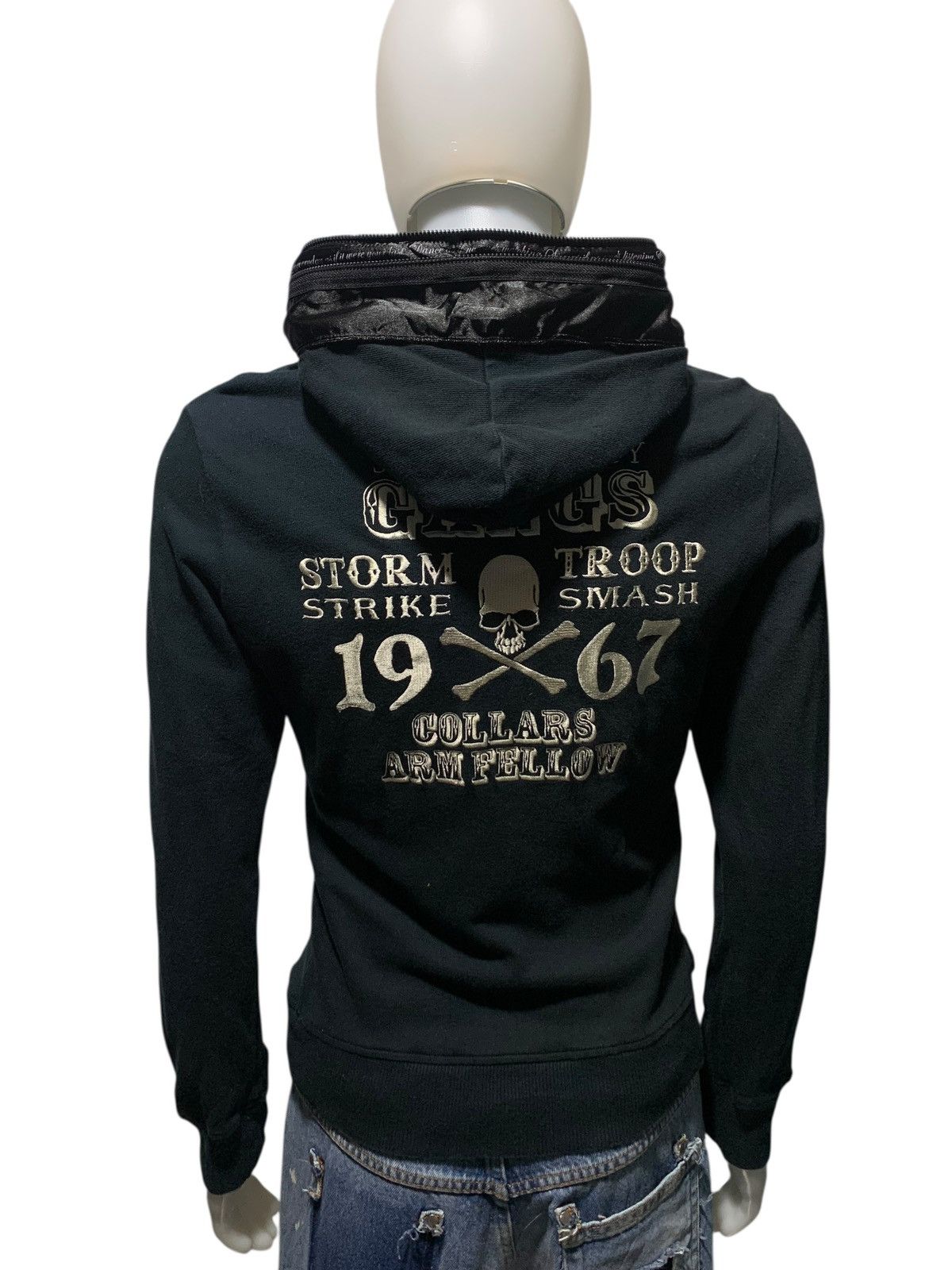 If Six Was Nine × Japanese Brand × Le Grande Bleu (L.G.B.) 1967 Collars hidden poem skull multi zip hoodie punk style Size US M / EU 48-50 / 2 - 7 Thumbnail