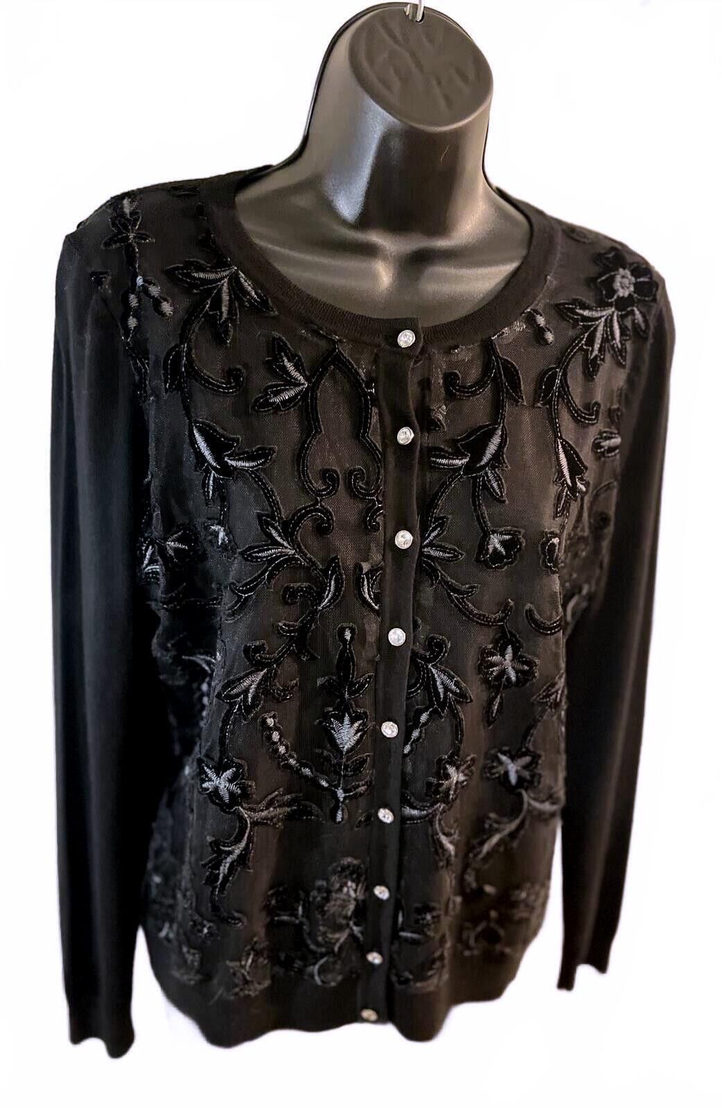 Charter Club Charter Club Petite Party Cardigan NWT - Velvet Detail - P/M Size M / US 6-8 / IT 42-44 - 6 Thumbnail