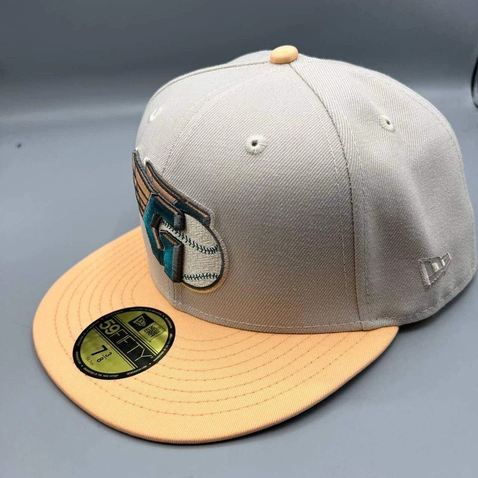 New Era Cleveland Indians Guardians Hat Men 7 3/8 Gray Fitted Cap Size ONE SIZE - 4 Thumbnail