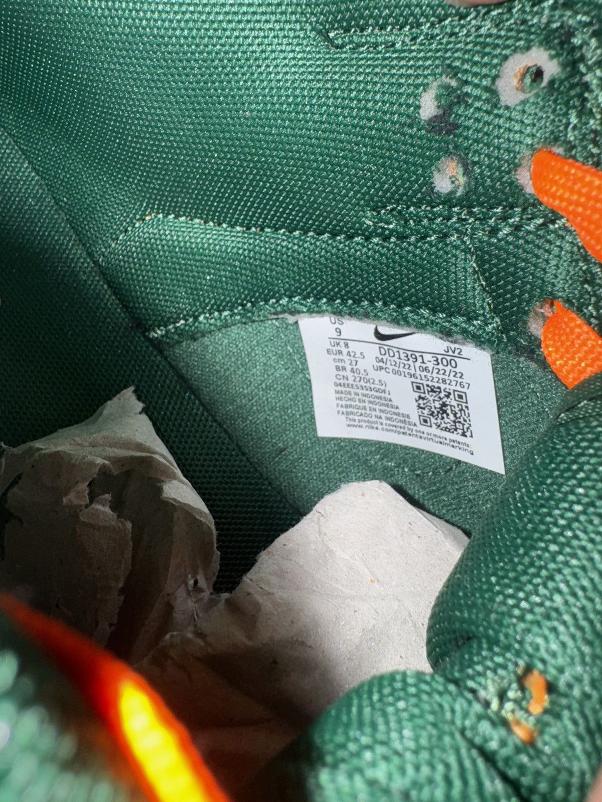 Nike Nike Dunk Low 'Miami Hurricanes' Size US 9 / EU 42 - 8 Thumbnail