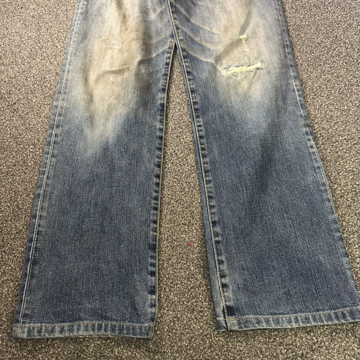Undercover × Uniqlo 🔥🇯🇵 Vintage 90s S002 Uniqlo Dirty Distressed Jeans Denim Size US 31 - 5 Thumbnail