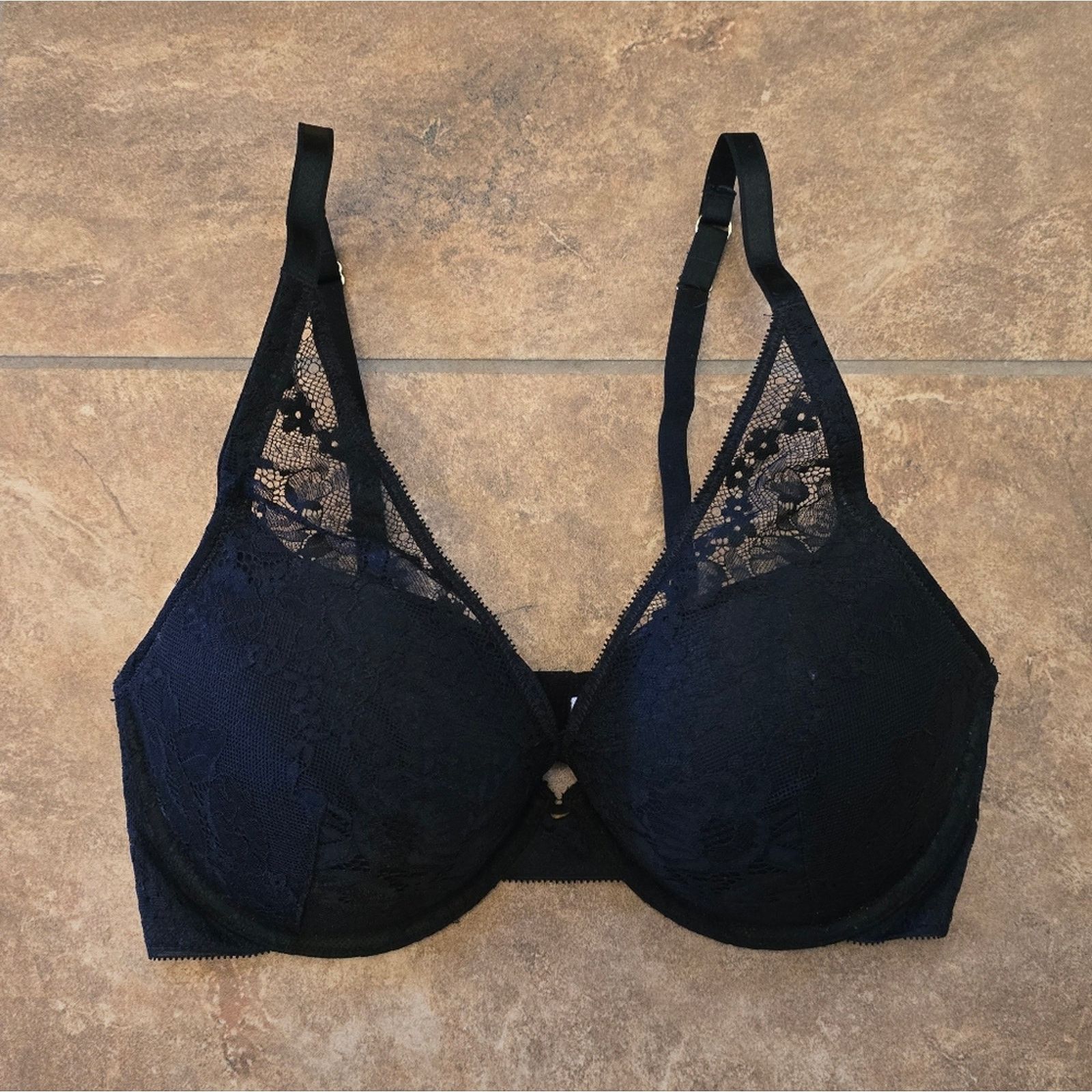 Other Black | AUDEN | Laced Overlay Bra Size ONE SIZE - 1 Thumbnail
