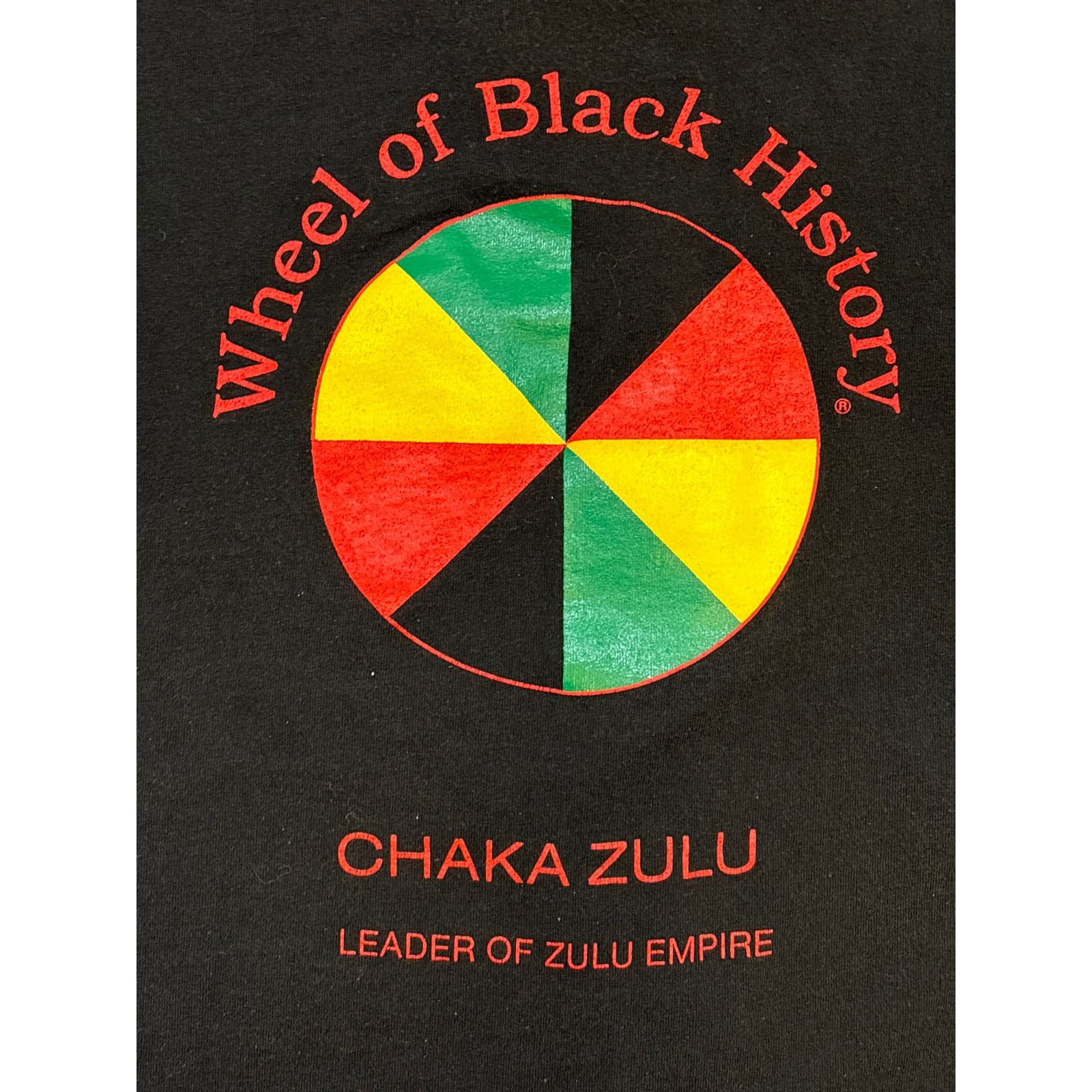 Fruit Of The Loom Vtg Wheel of Black History Chaka Zulu Leader XL shirt Size US XL / EU 56 / 4 - 5 Thumbnail