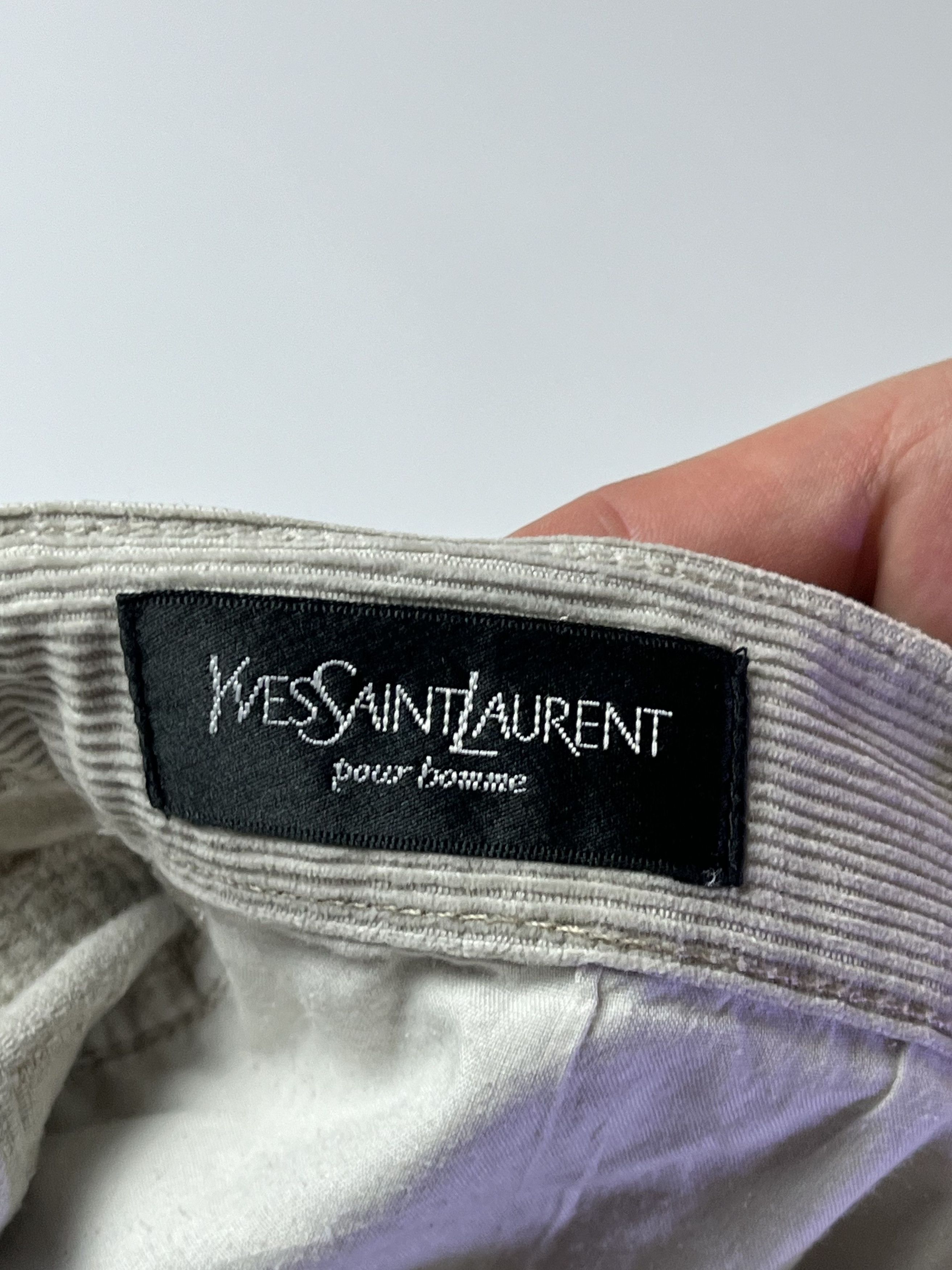 Vintage × Yves Saint Laurent 90s Yves Saint Laurent Vintage YSL Logo Velvet Pants Size US 34 / EU 50 - 5 Thumbnail