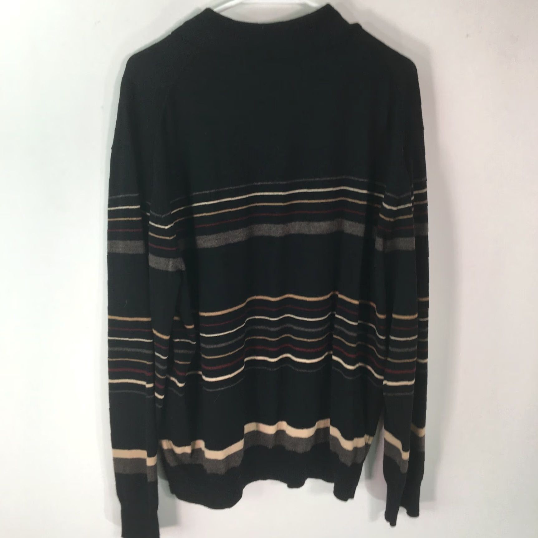 Perry Ellis Perry Ellis Mens Striped Collared Long Sleeves Black Pullover Sweater XL Men Size XL Black Striped Collared Pullover Sweater Perry Ellis Mens Size US XL / EU 56 / 4 - 2 Thumbnail
