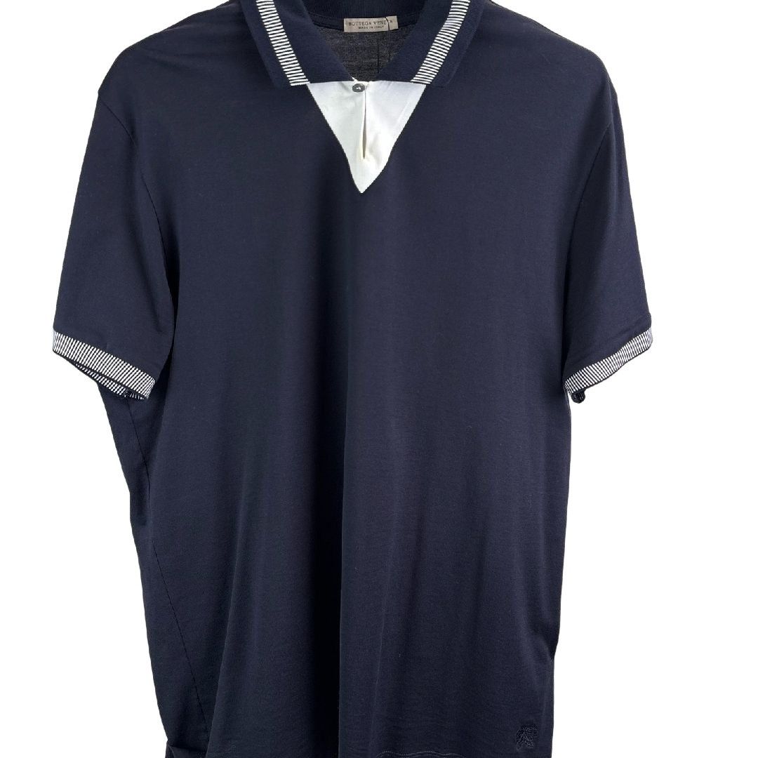 Bottega Veneta Bottega Veneta Striped Cotton Polo Shirt Size 52 Size US L / EU 52-54 / 3 - 1 Thumbnail