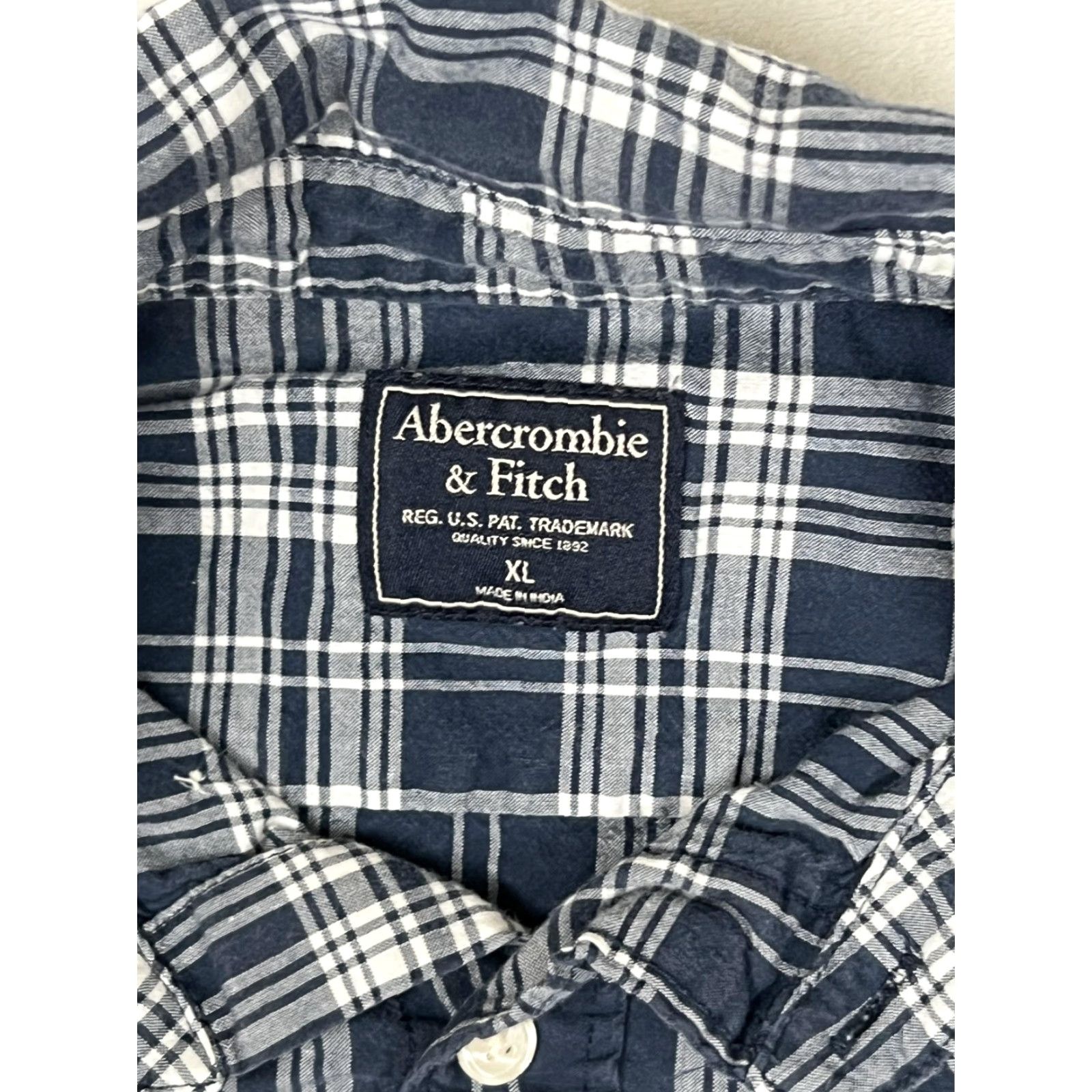 Abercrombie & Fitch Abercrombie & Fitch Shirt Mens XL Blue Plaid Long Sleeve Button Front Casual Size US XL / EU 56 / 4 - 3 Thumbnail