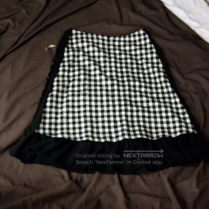 Comme des Garcons Comme Des Garcons size M Black and white checkered mesh ru Size 23" - 4 Thumbnail