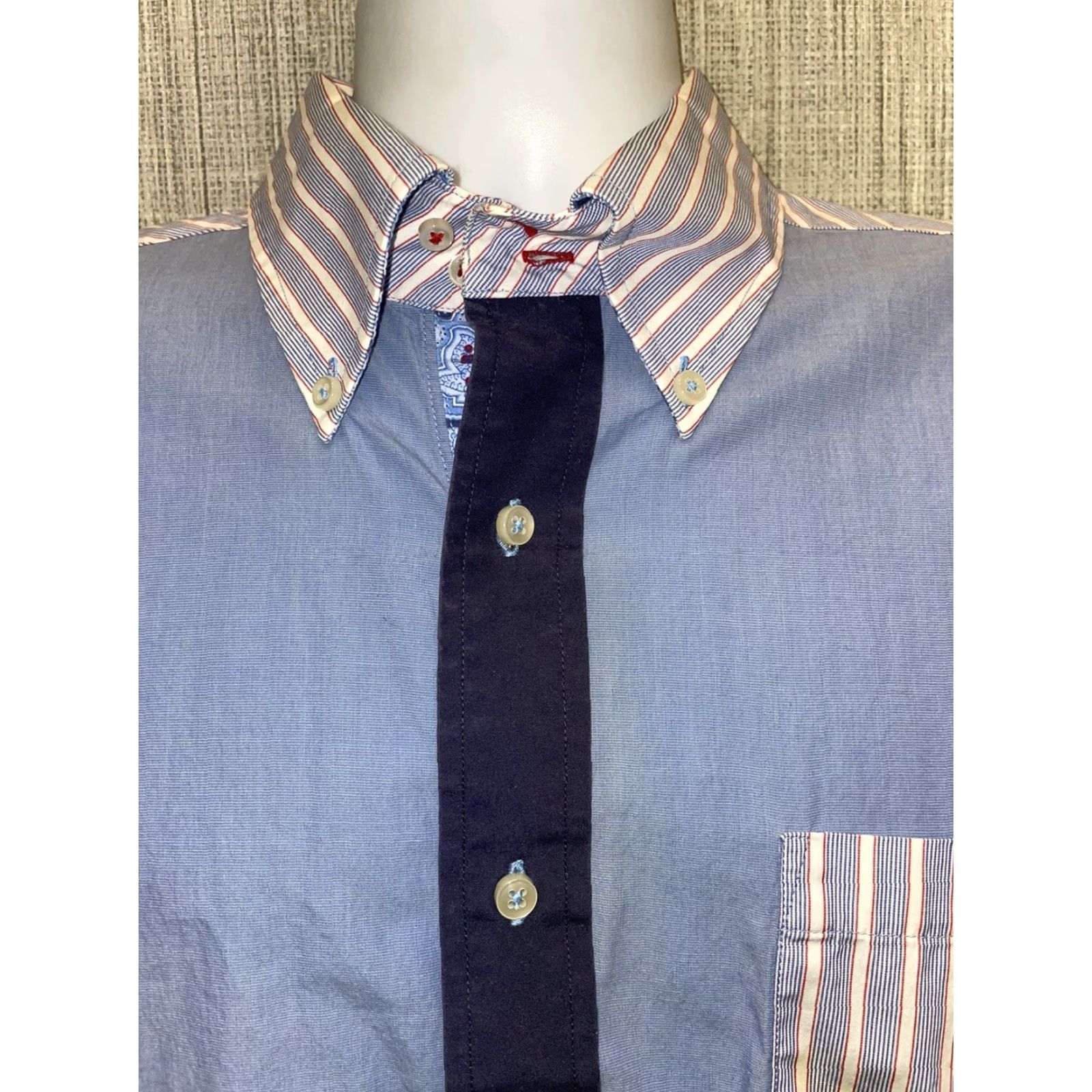 Tommy Hilfiger Tommy Hilfiger Button-Down Shirt Mens L Blue Multicolor Long Sleeve Button-Up Shirt Size US L / EU 52-54 / 3 - 2 Thumbnail