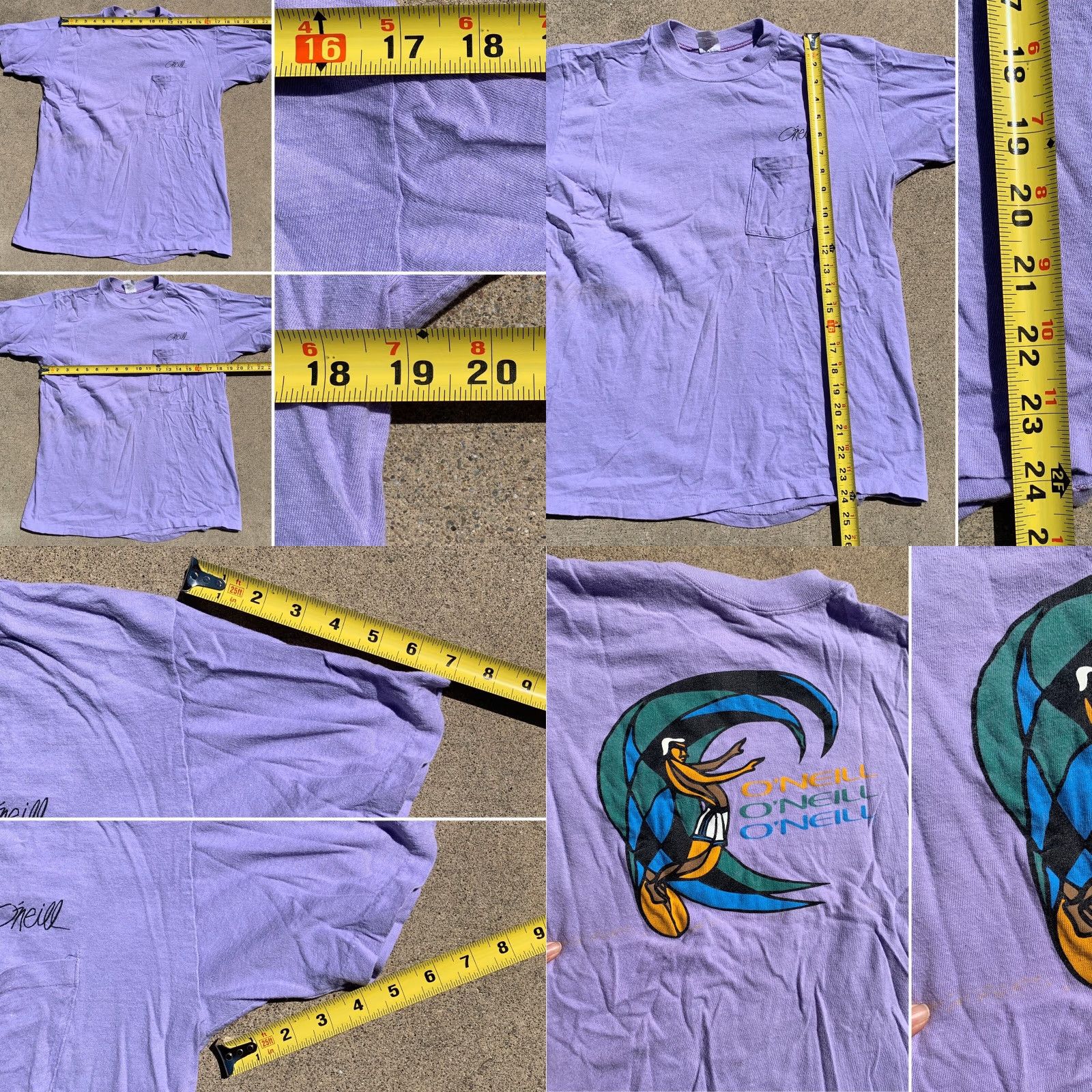 O'Neill VINTAGE O’Neill Pocket Tee T Shirt Surf Surfer Surfboard Graphics HI CRU Label L Men Purple 1970s 1980s Sportswear/Beach Shirt Size US L / EU 52-54 / 3 - 8 Thumbnail